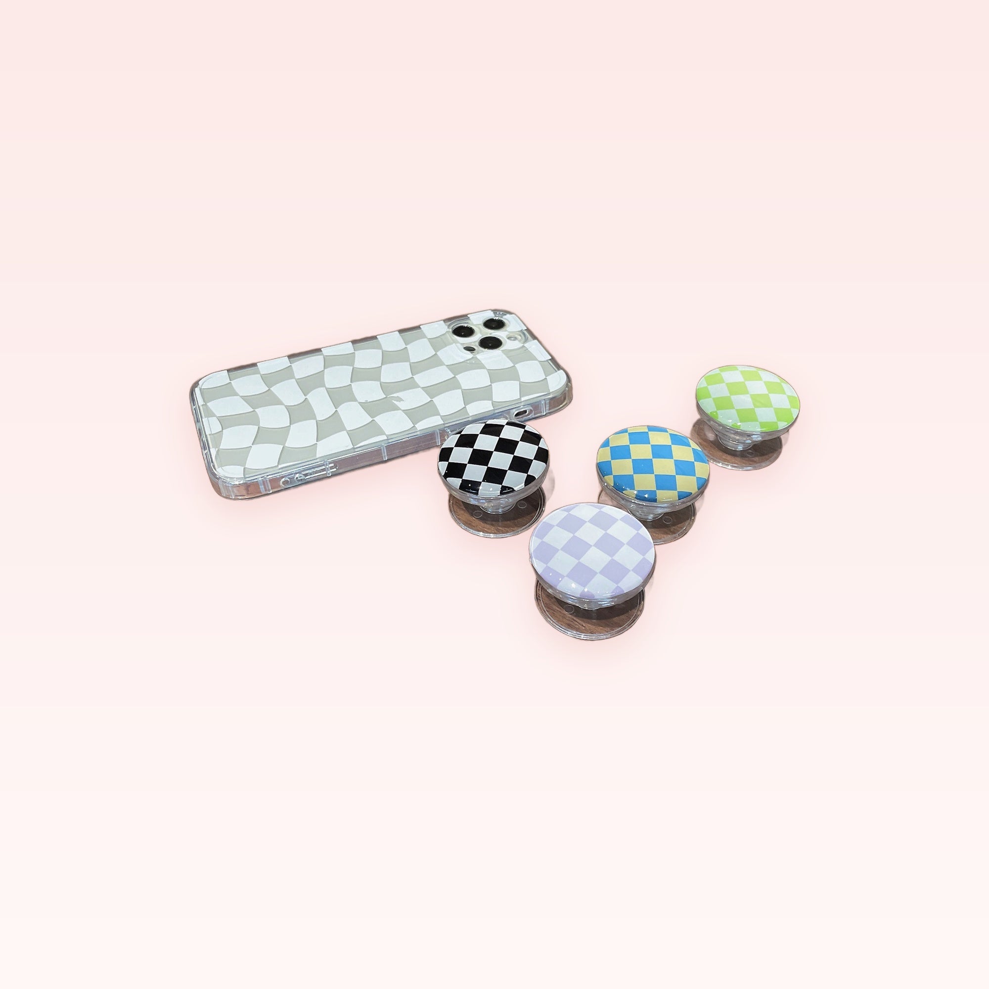 Cute Checkerboard Phone Grip Stand | Pop Socket for Phones & Tablets