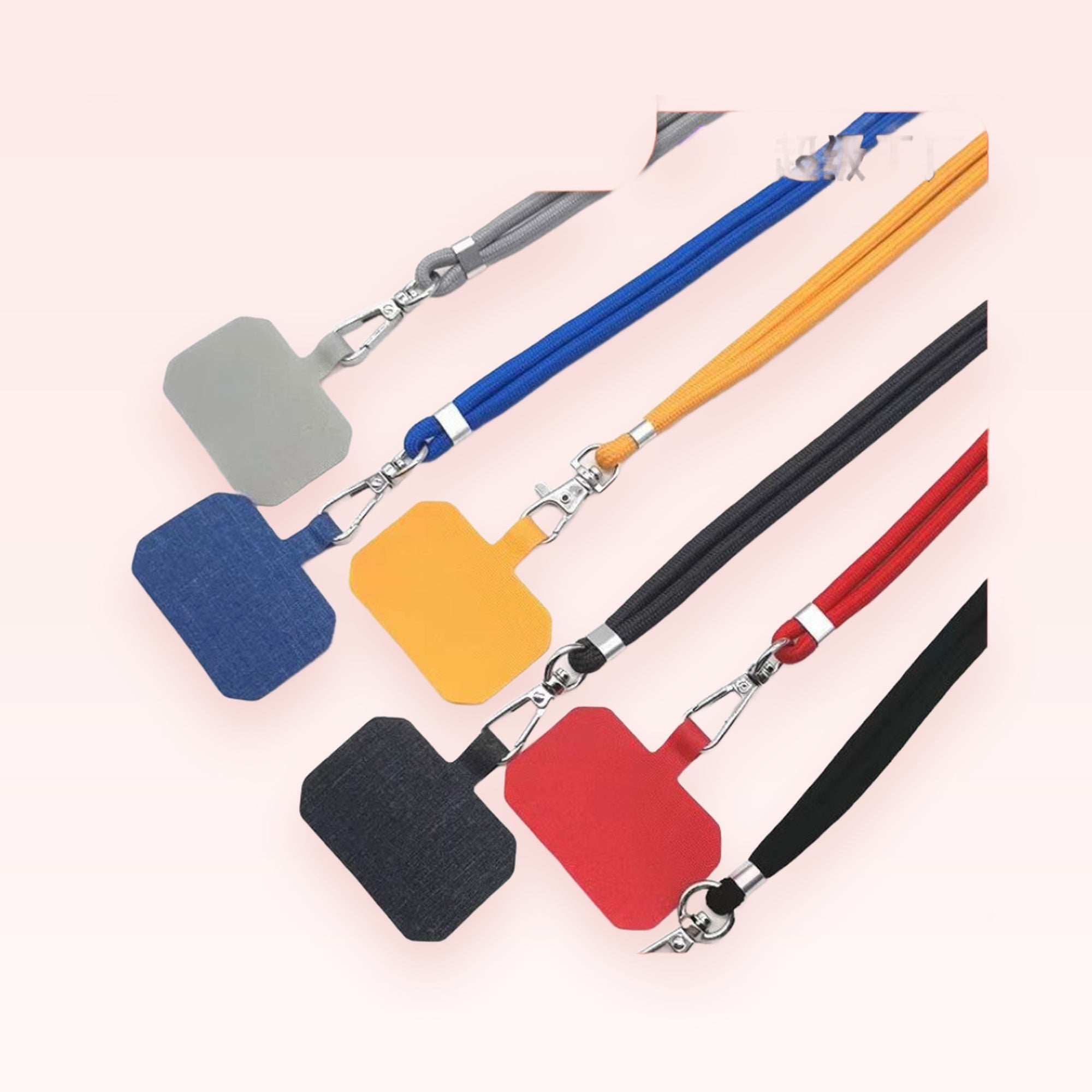 Colorful Fabric Phone Lanyard with Patch | Universal Detachable Phone Strap