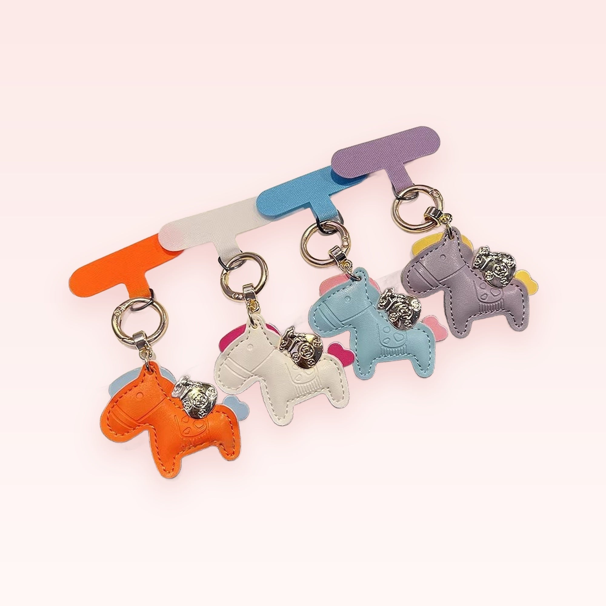 Cute Horse Leather Phone Charm | Pastel Animal Keyring Phone Strap