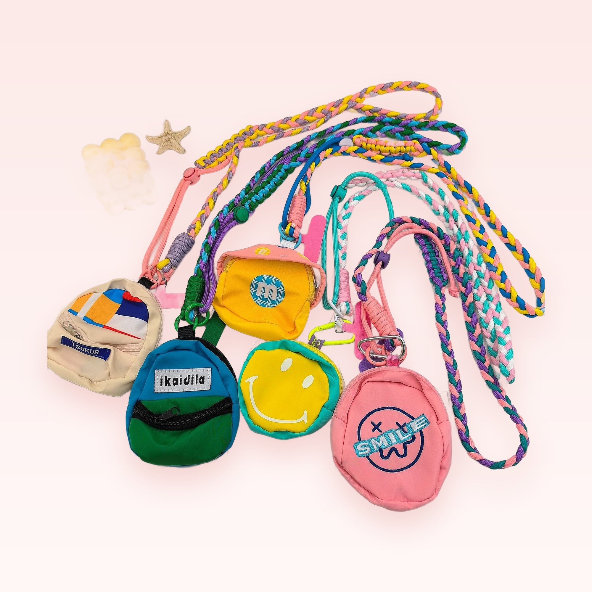 Braided Rope Mini Bag Phone Charm Lanyard | Colorful Wrist Strap Keychain