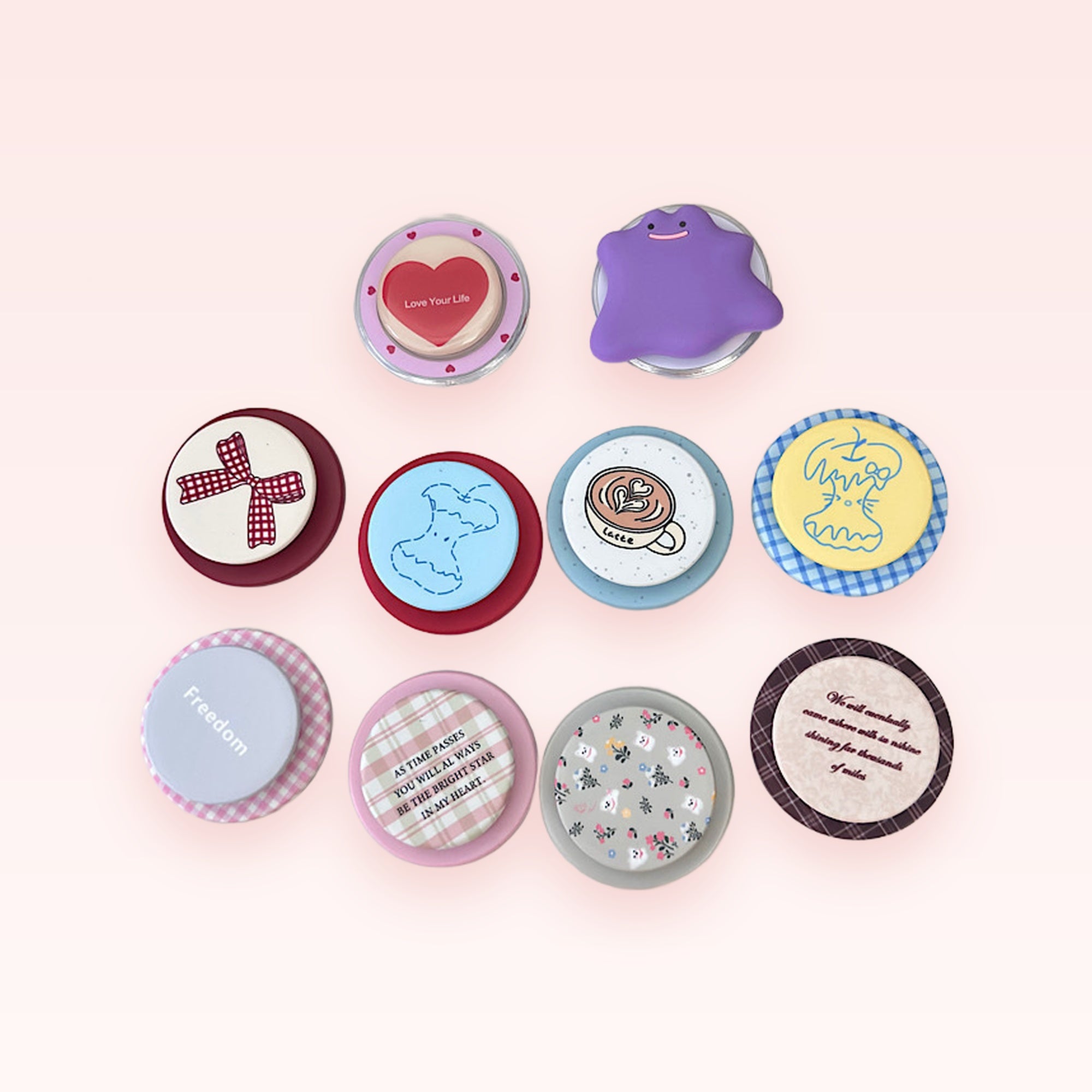 Assorted Kawaii Patterned Phone Grips | Cute Pop Socket Stand Collection