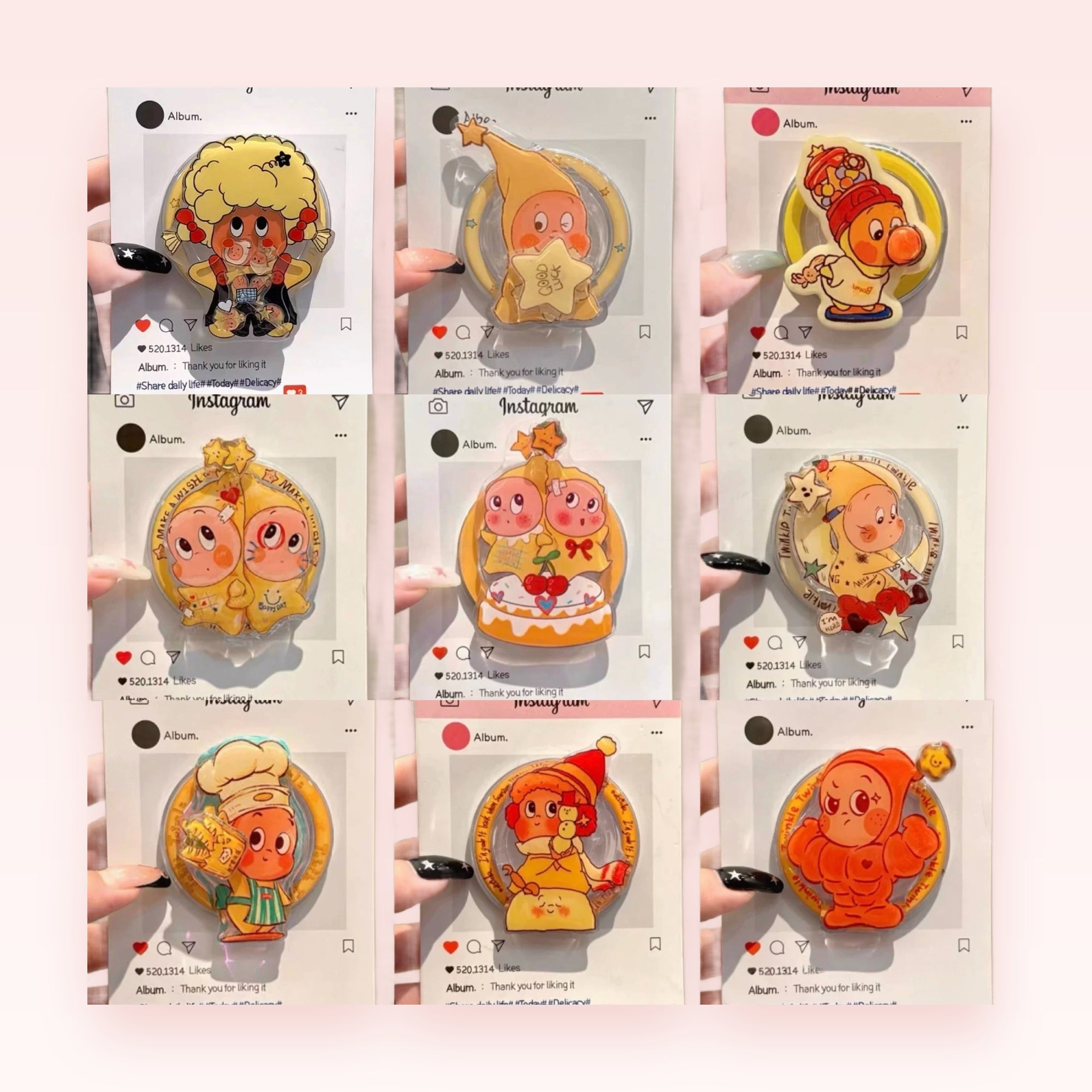 Kawaii Cartoon Character Phone Grip Collection | Cute Acrylic Pop Socket Stand
