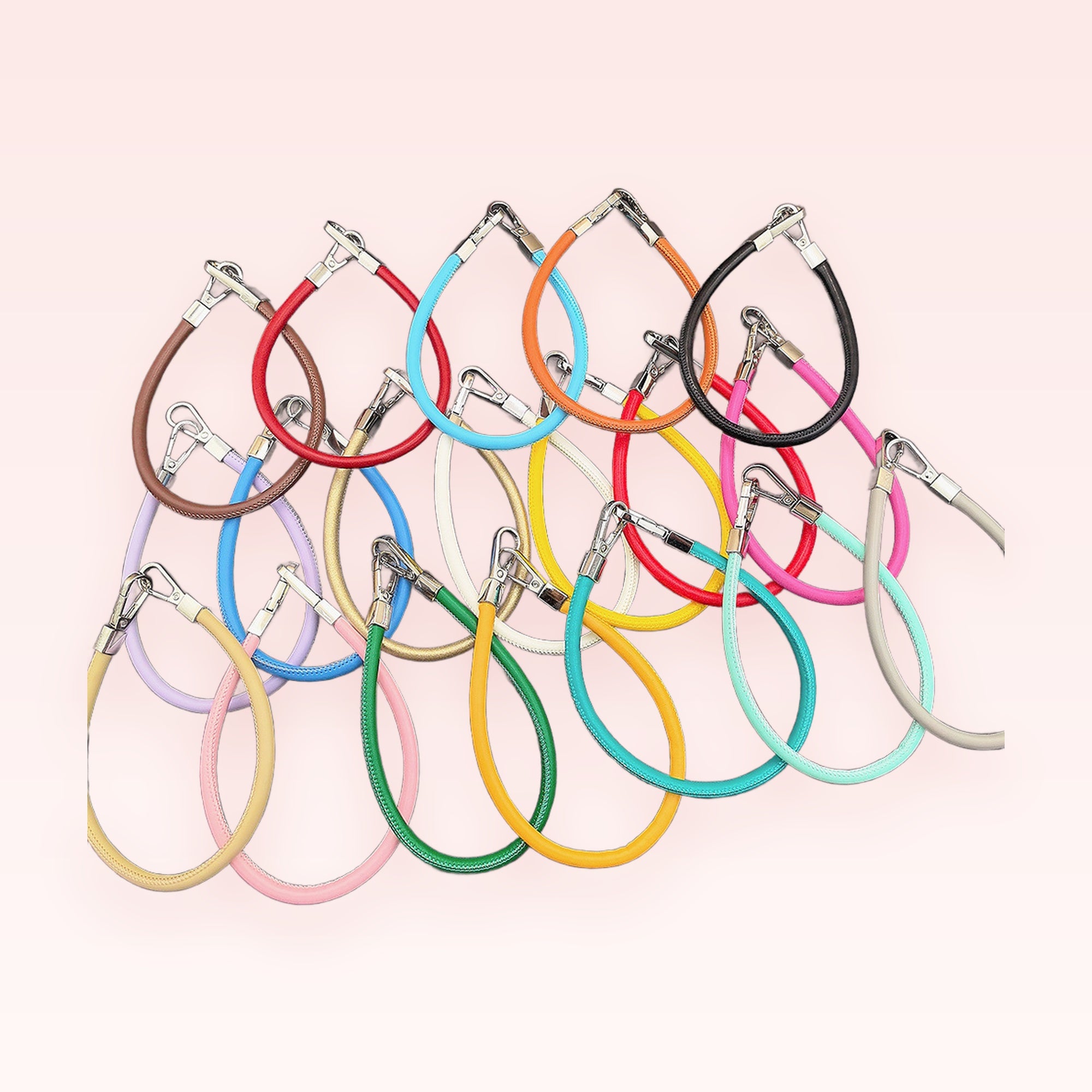 Colorful Braided Leather Phone Wristlet Strap | Aesthetic Keychain Lanyard
