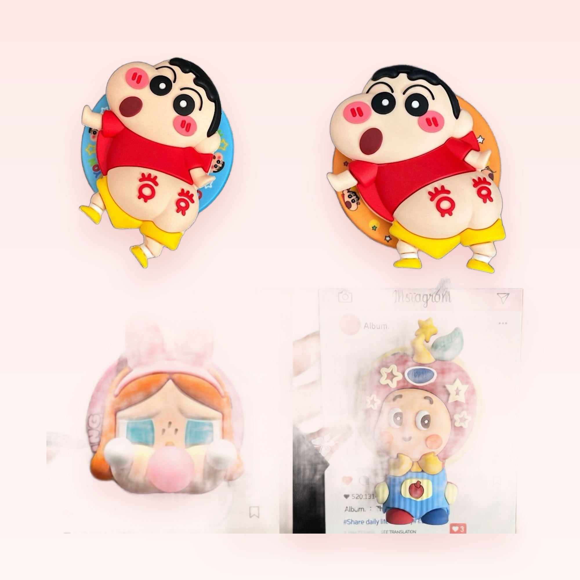 Kawaii Cartoon Character Phone Grip Set | Cute Silicone Pop Socket Stand