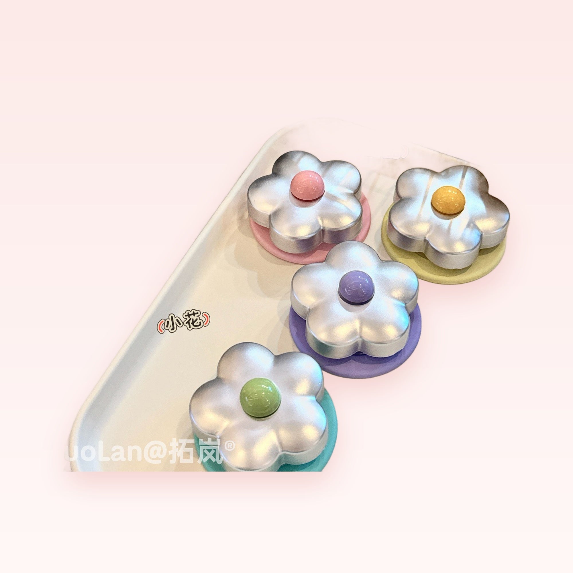 Metallic Flower Phone Grip | Cute Pastel Silicone Pop Socket Stand