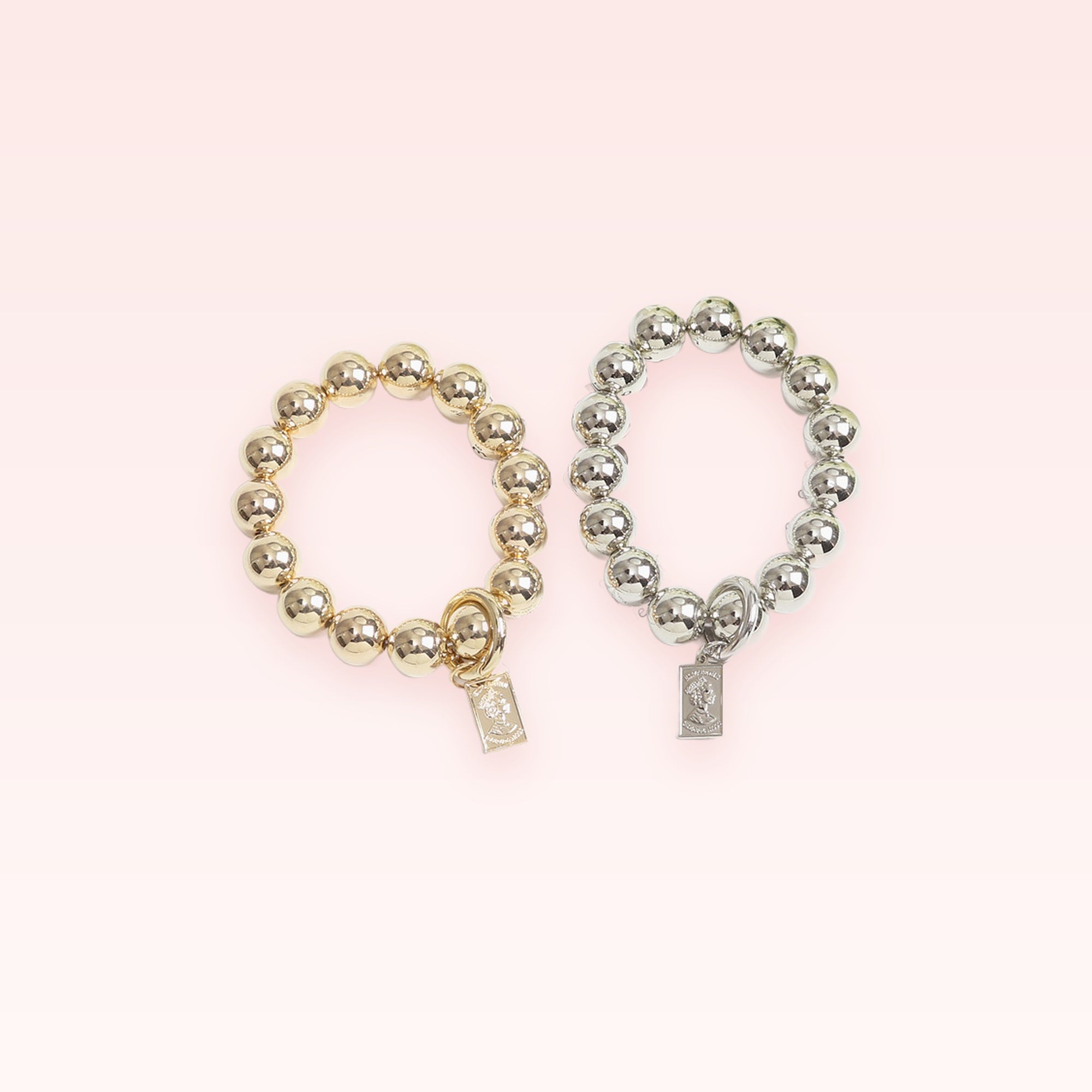 Chic Metallic Bead Phone Charm | Gold & Silver Wrist Lanyard