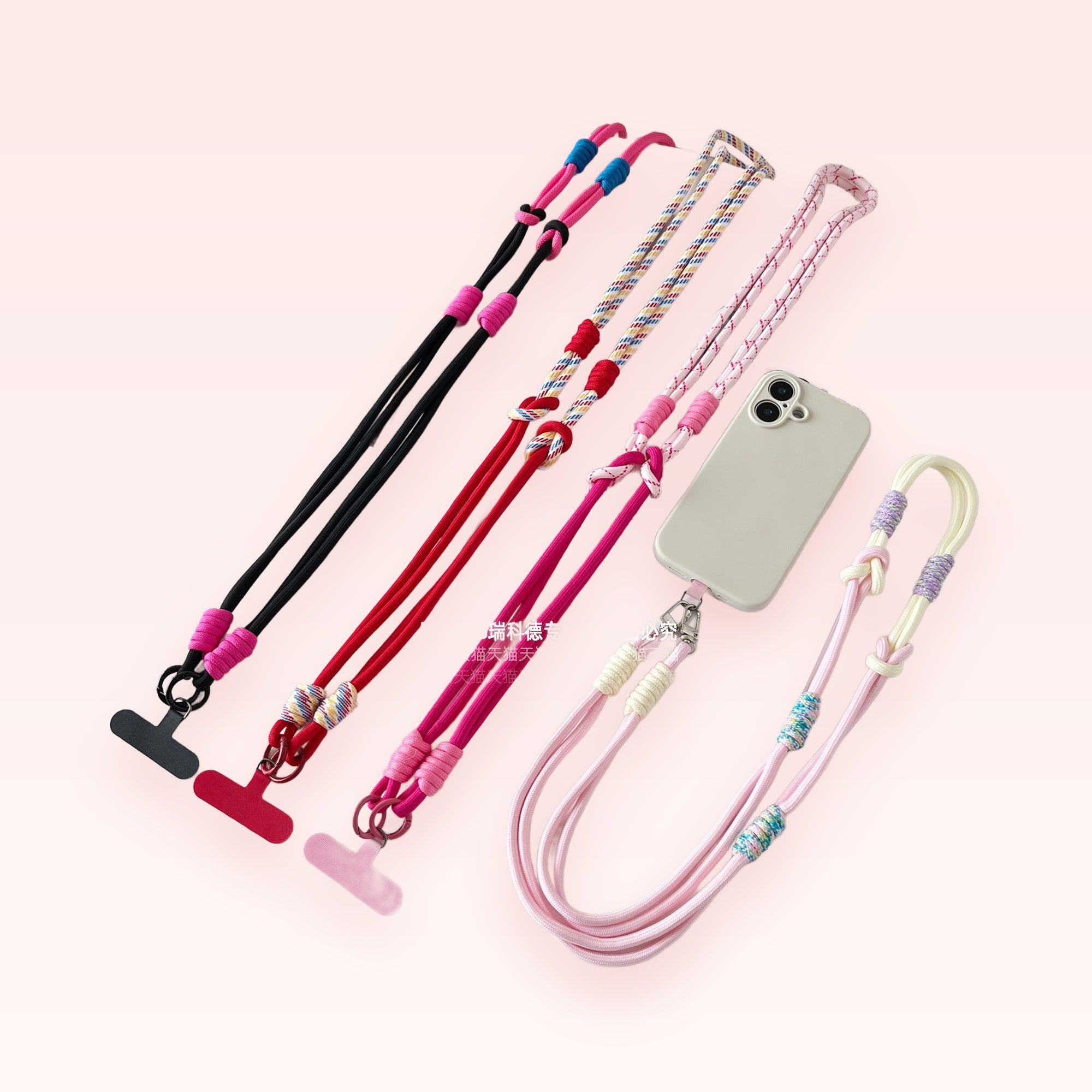 Colorful Braided Rope Phone Lanyard | Adjustable Crossbody Phone Strap with T-Tab