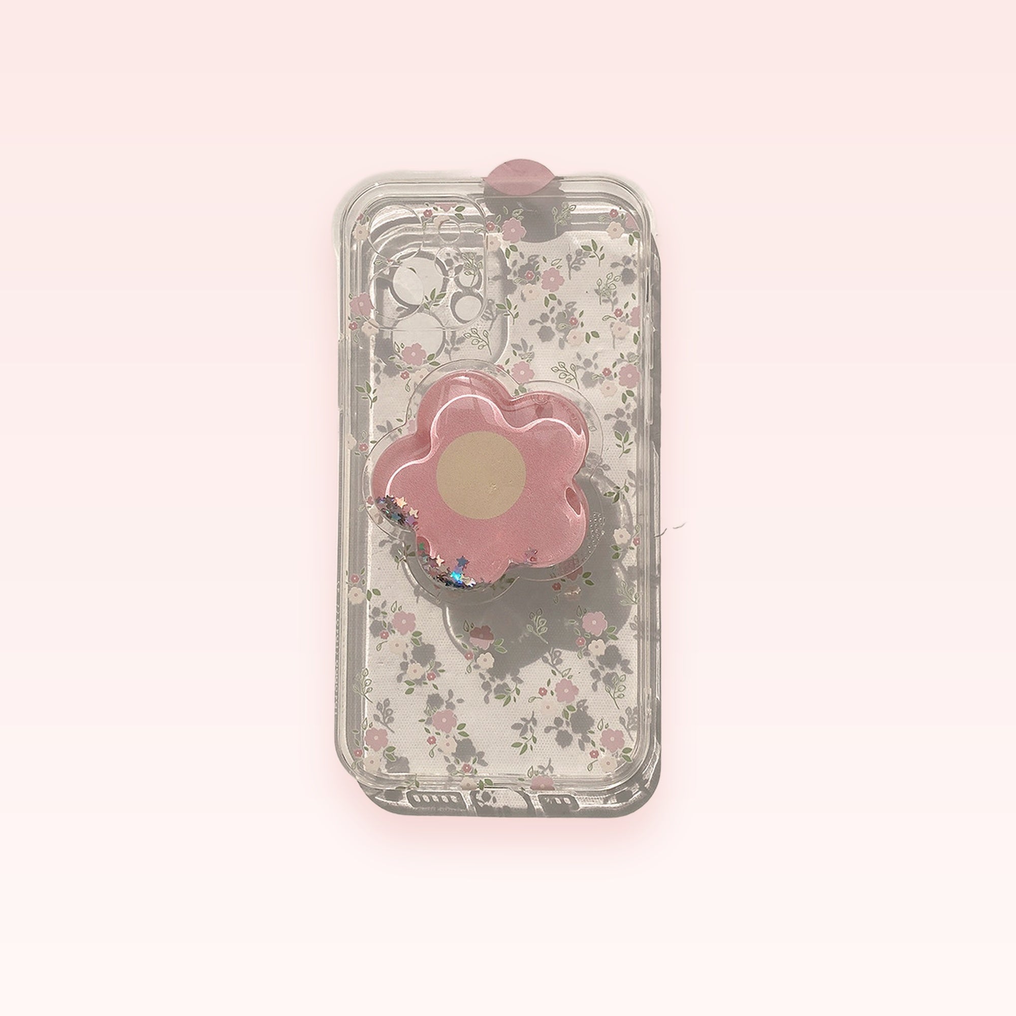 Cute Floral Phone Grip Case | Pink Flower Pop Socket Cover