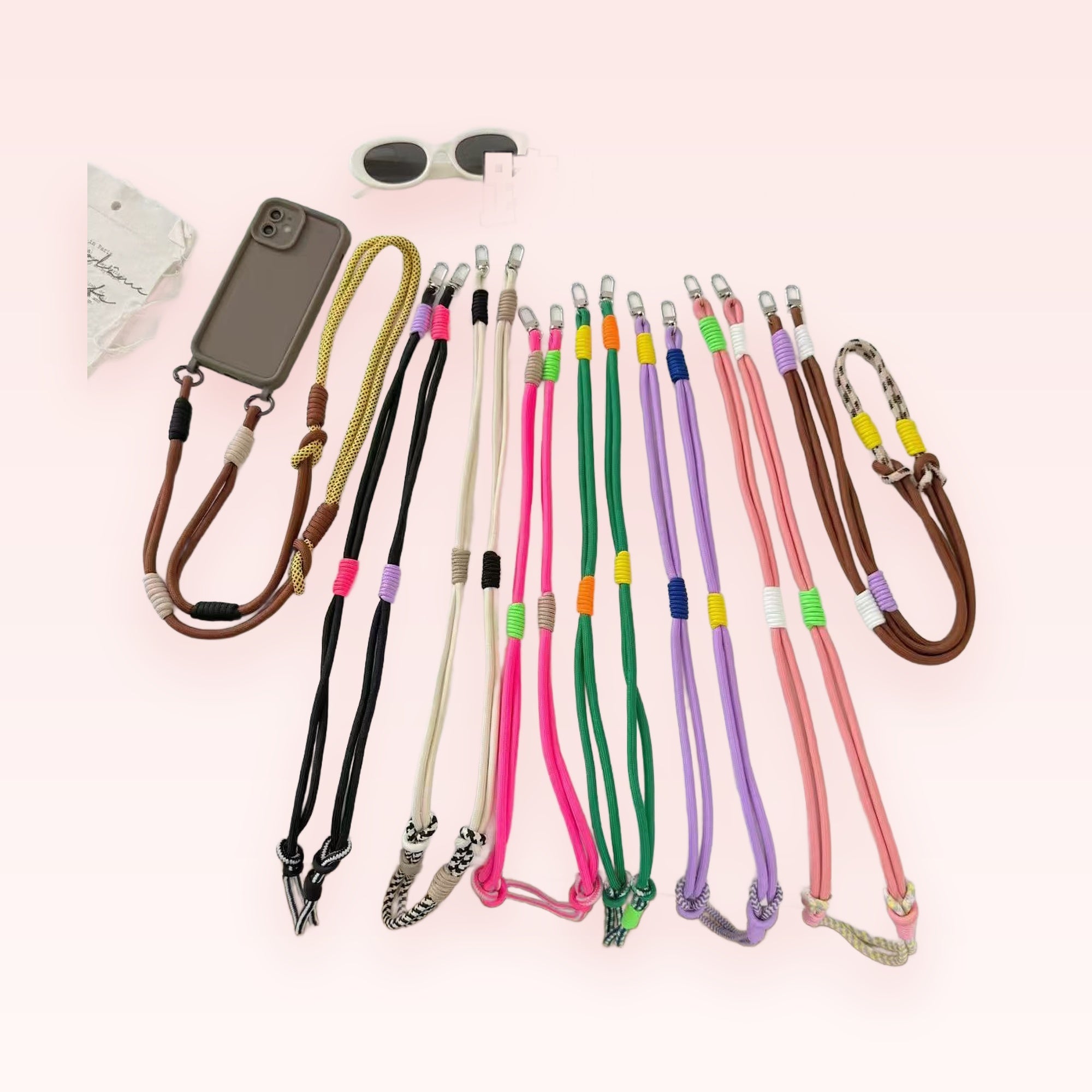 Adjustable Crossbody Phone Lanyard | Colorful Braided Rope Phone Strap