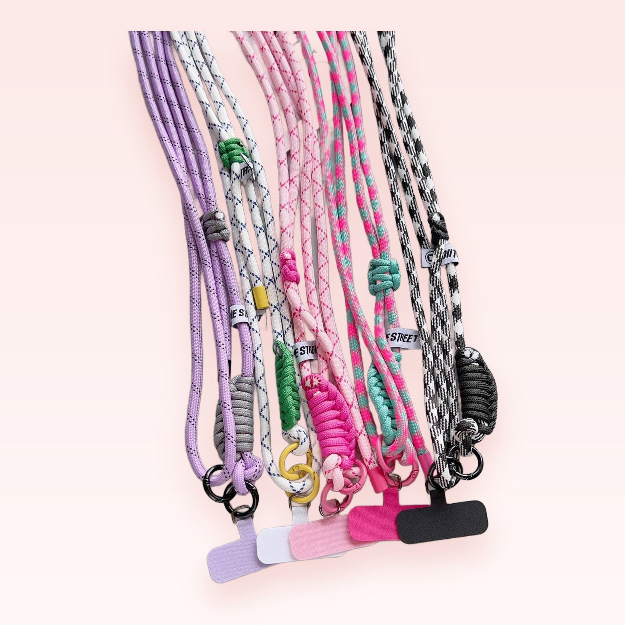 SIMPLYBUBBI — Patterned Braided Cord Phone Lanyard | Checker Adjustable Crossbody Strap