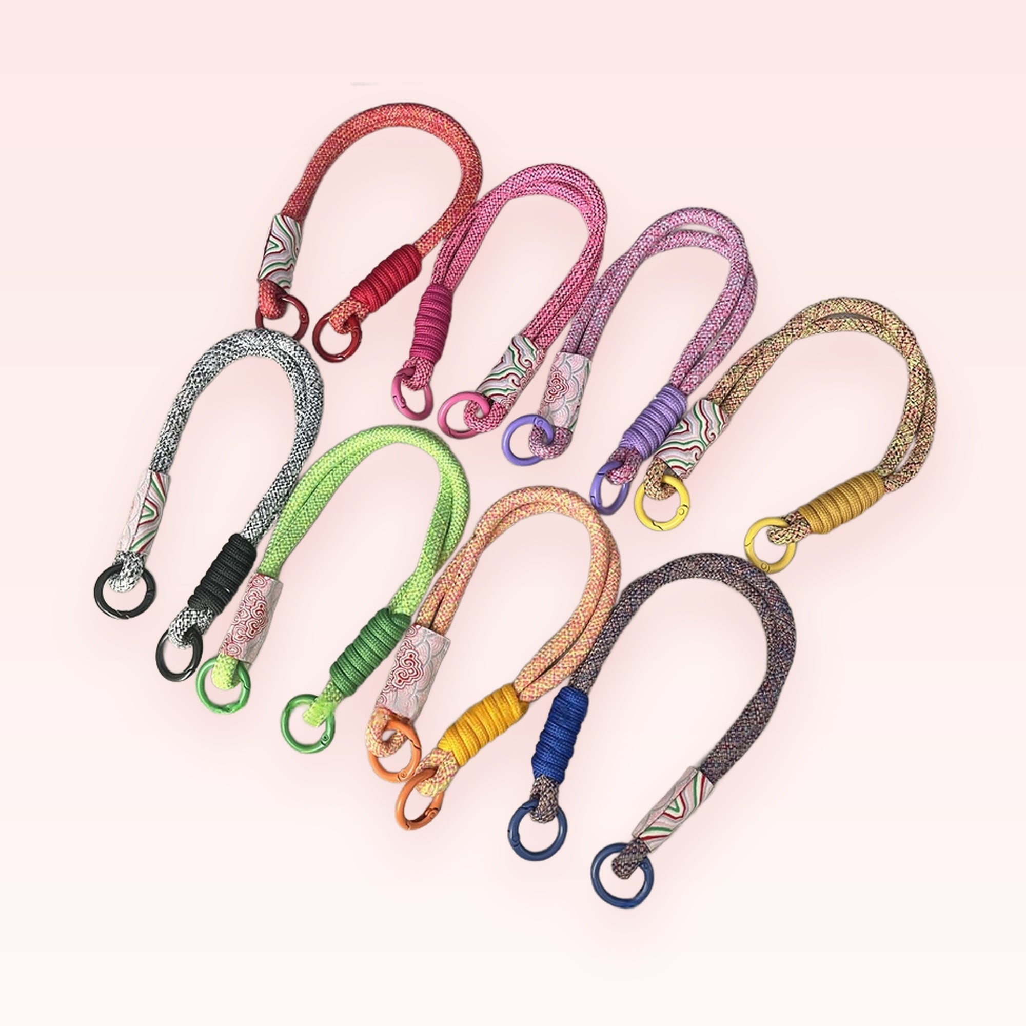 Colorful Rope Phone Charm Wrist Strap | Aesthetic Lanyard with Metal Ring