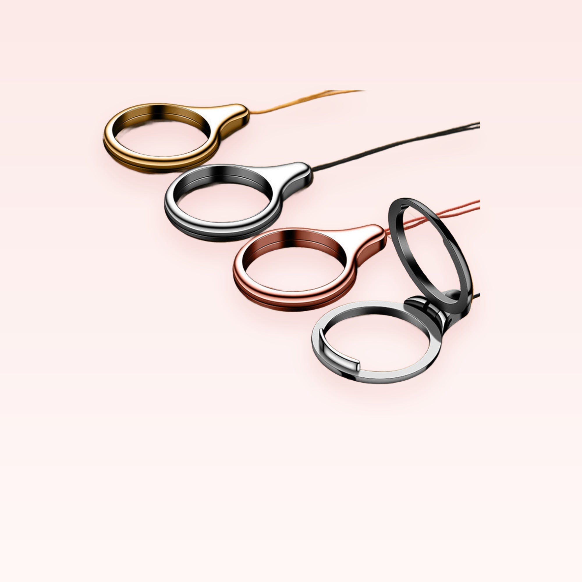 Metallic Phone Ring Holder | Cute Finger Grip Stand | Kawaii Phone Lanyard | Y2K Aesthetic | Gift for Her
