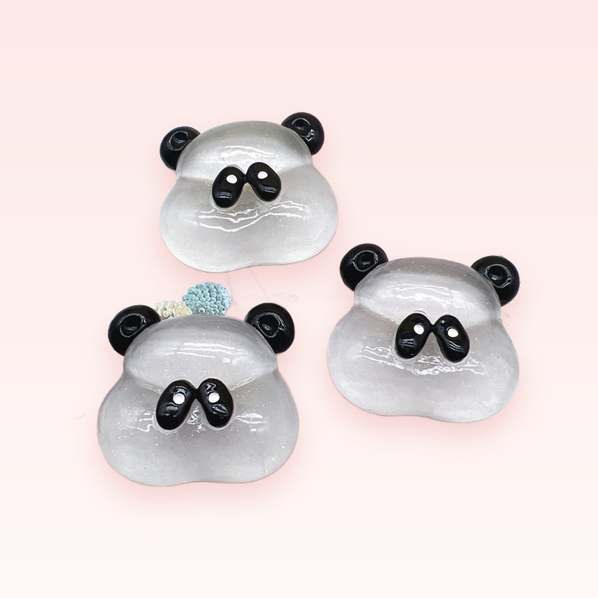 Cute White Panda Phone Grip | Kawaii Glitter Resin Pop Socket Stand
