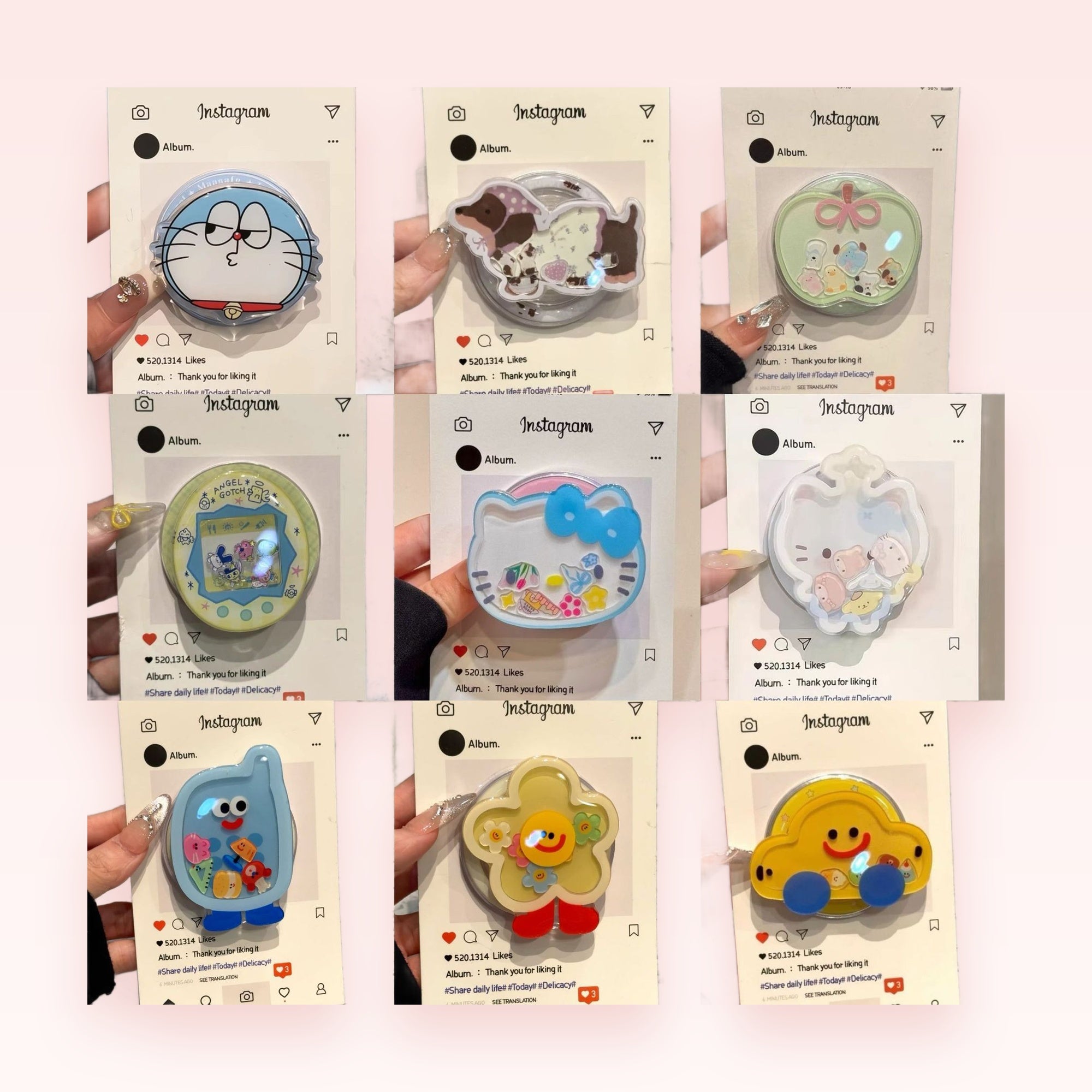 Kawaii Cartoon Character Phone Grip | Cute Anime Pop Socket Stand