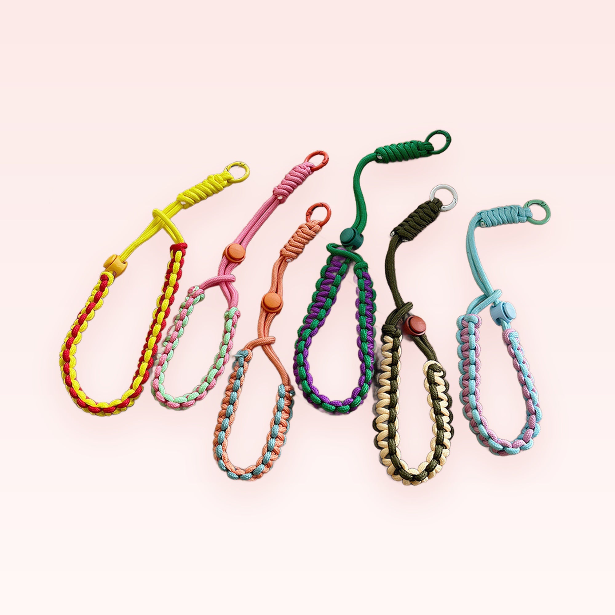 Colorful Braided Paracord Phone Charm Wristlet | Aesthetic Woven Lanyard Strap