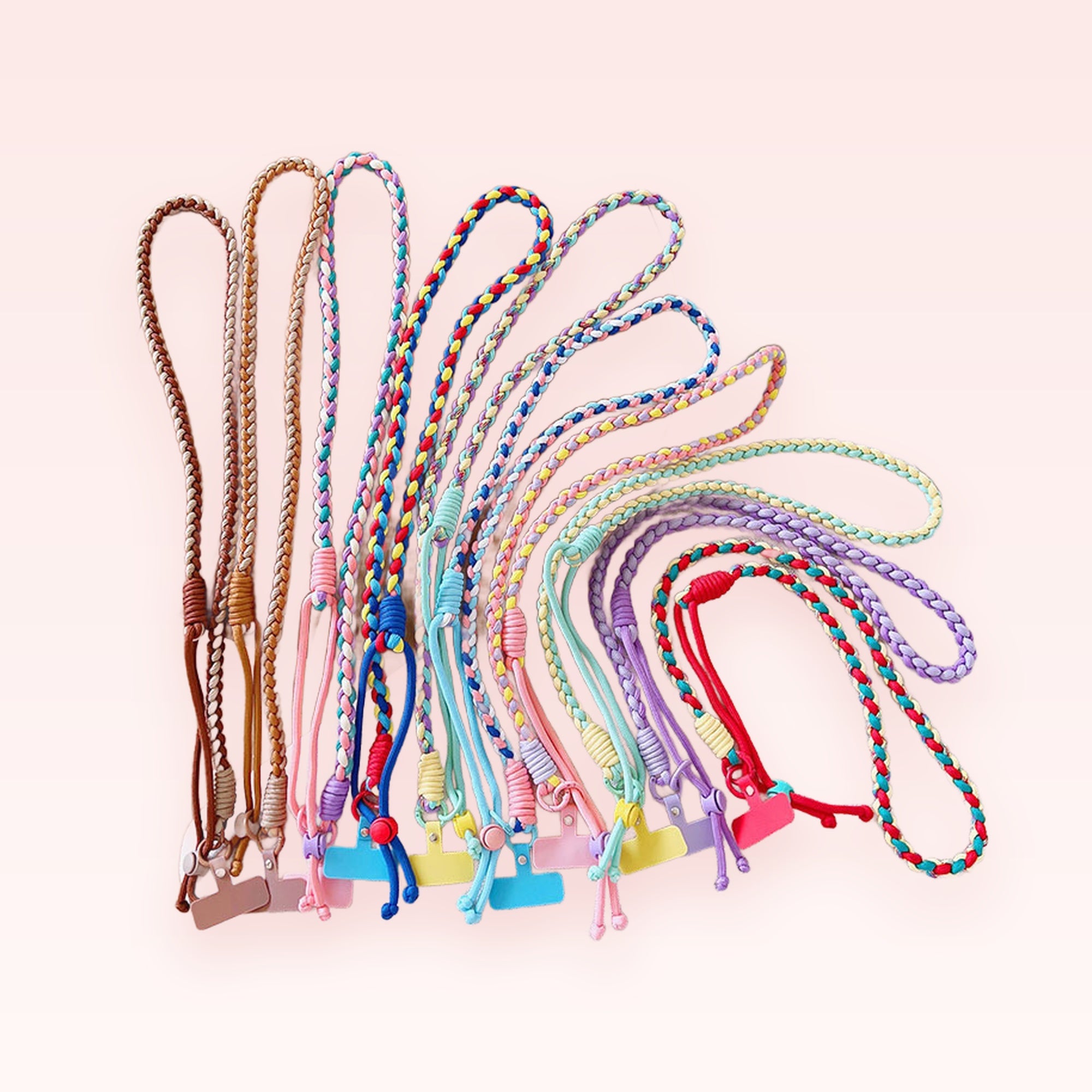 Braided Multi-Color Phone Charm Lanyard | Aesthetic Woven Strap for Phone Case