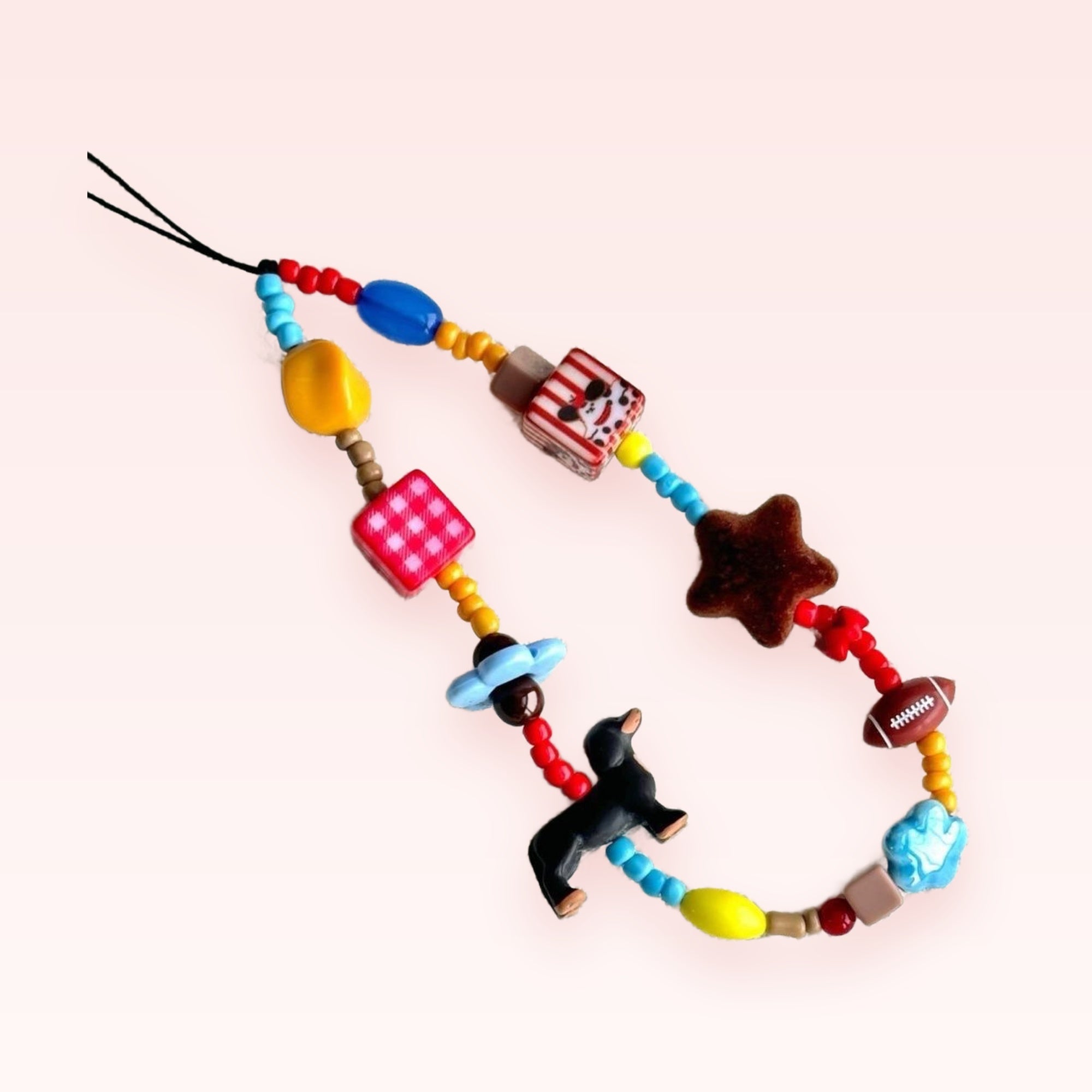 Cute Assorted Charm Beaded Phone Charm | Playful Y2K Wrist Strap Lanyard