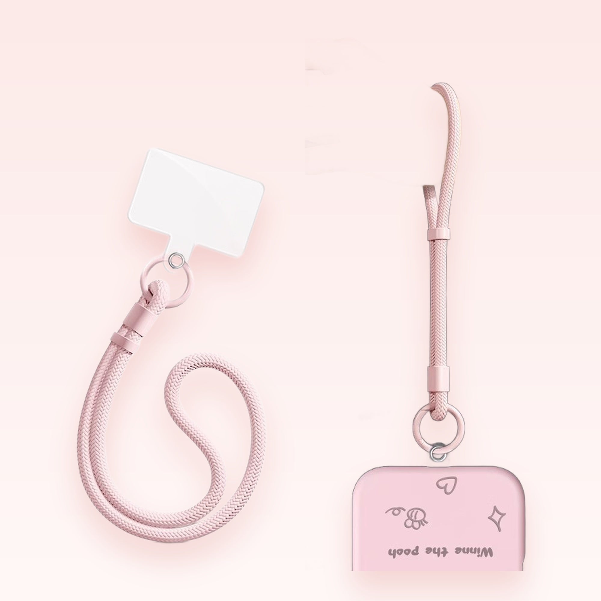 Adjustable Pink Braided Phone Wrist Strap | Cute Anti-Loss Lanyard