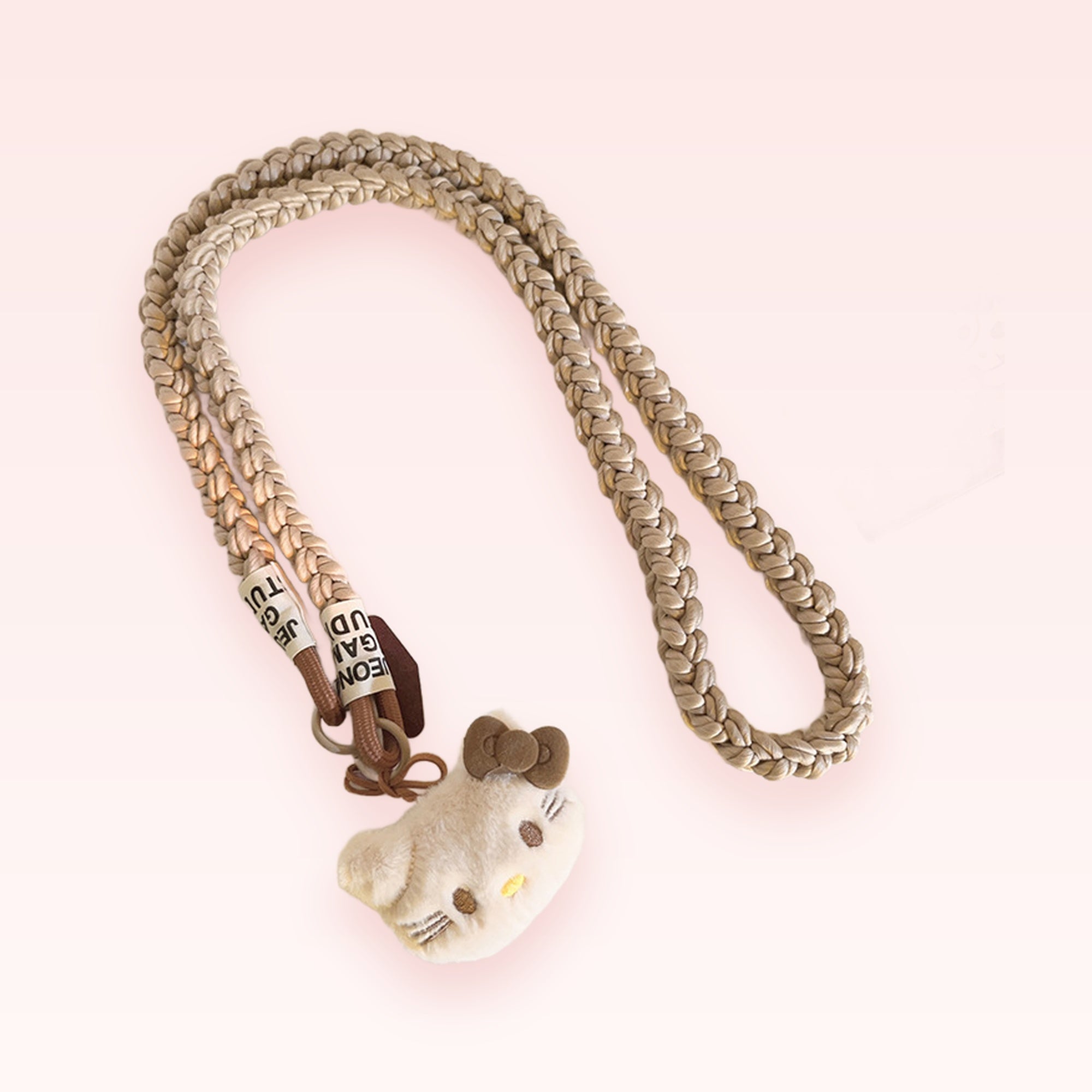 Braided Hello Kitty Phone Charm Lanyard | Cute Plush Kitty Neck Strap