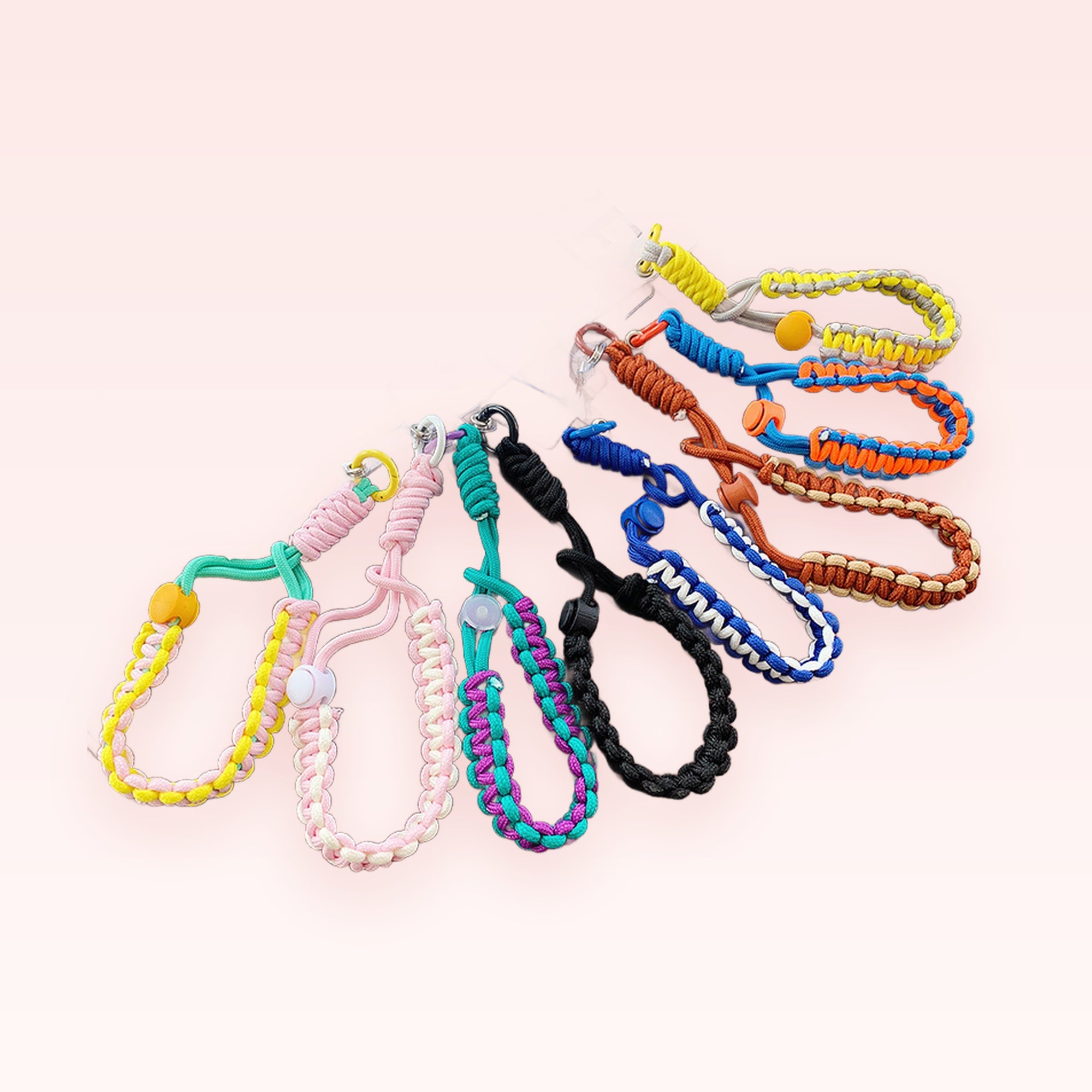 Colorful Braided Paracord Phone Charm Wrist Straps | Aesthetic Hand Lanyards
