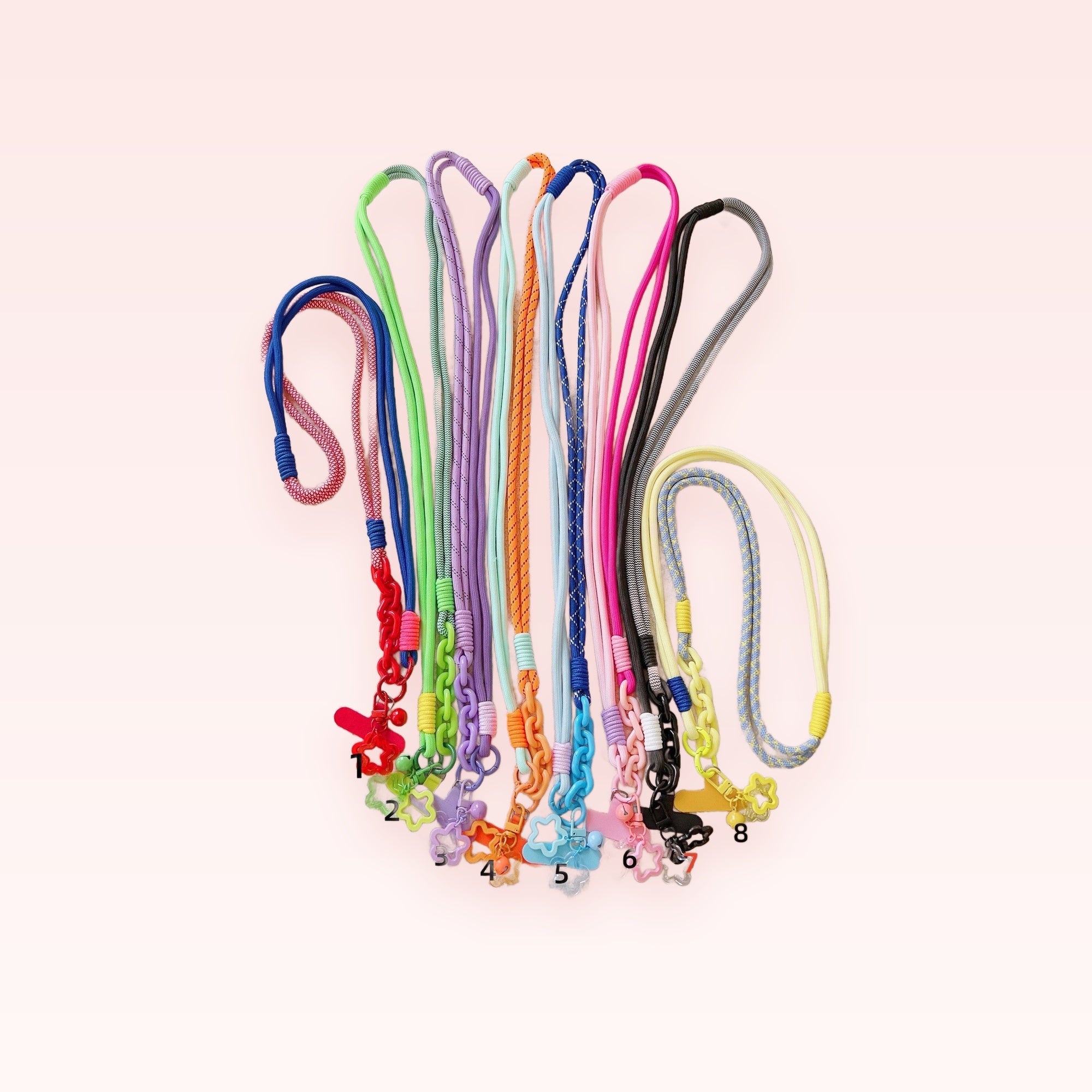 Colorful Rope & Chain Phone Charm Lanyard | Y2K Star Keychain Strap