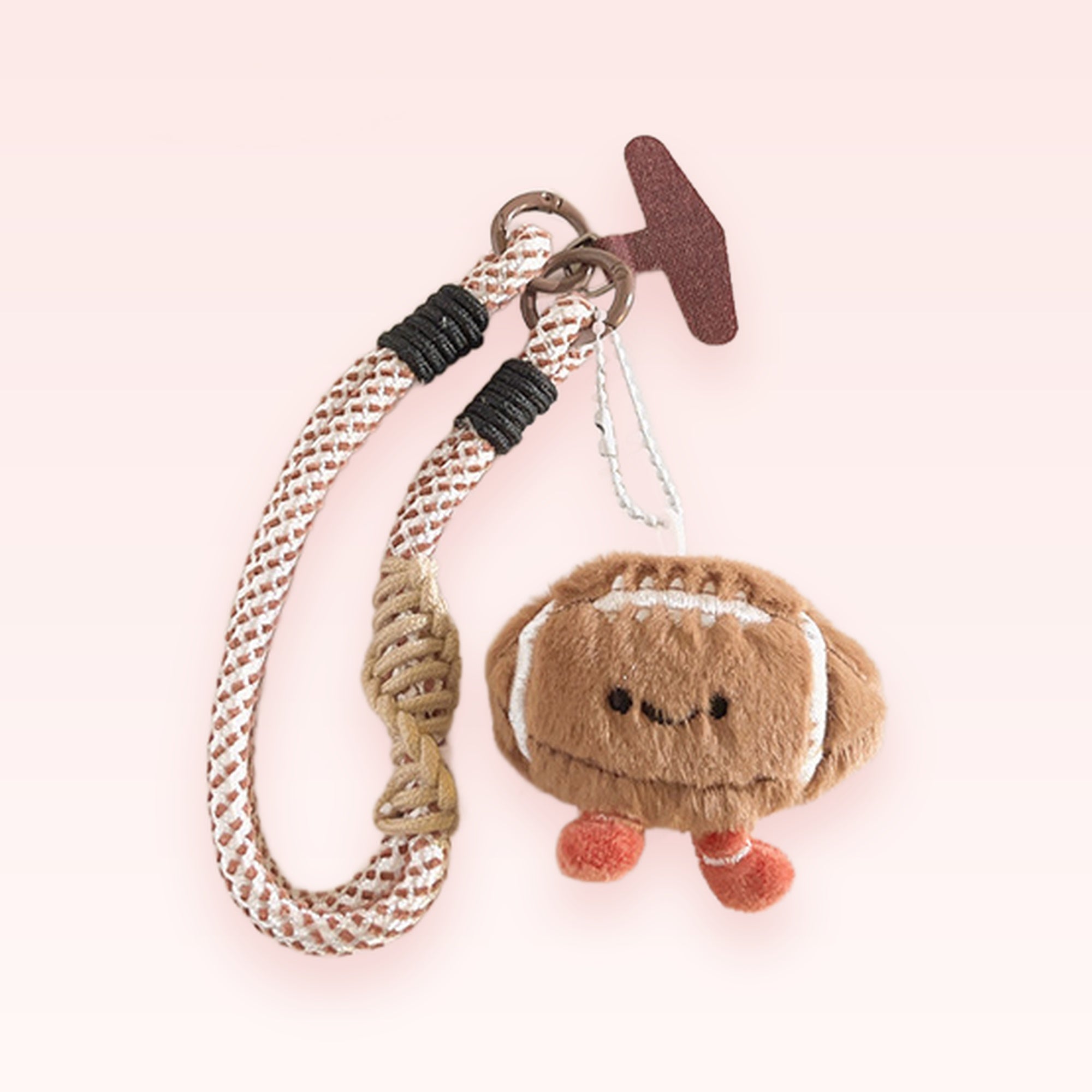 Cute Football Plushie Phone Charm | Braided Wrist Strap Lanyard