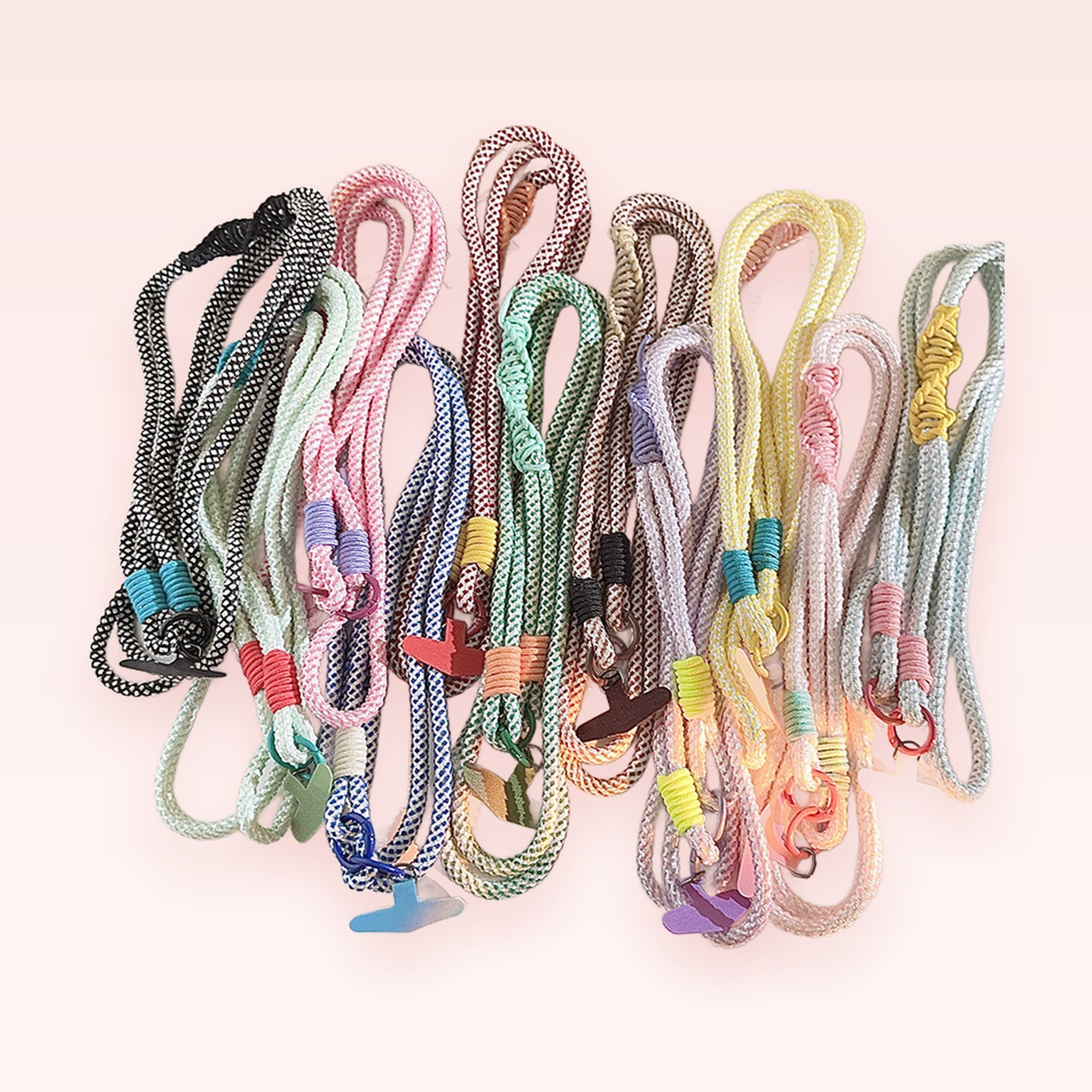 Colorful Braided Rope Phone Charm Lanyard | Aesthetic Crossbody Strap with Phone Patch