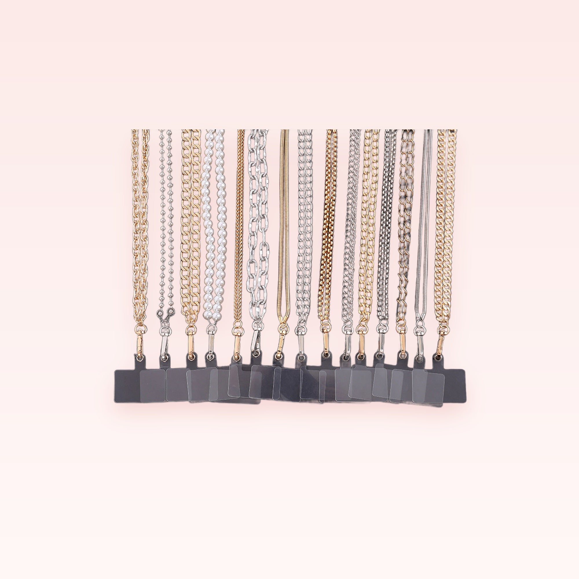 Aesthetic Gold & Silver Chain Phone Charm Lanyard | Trendy Metal Strap