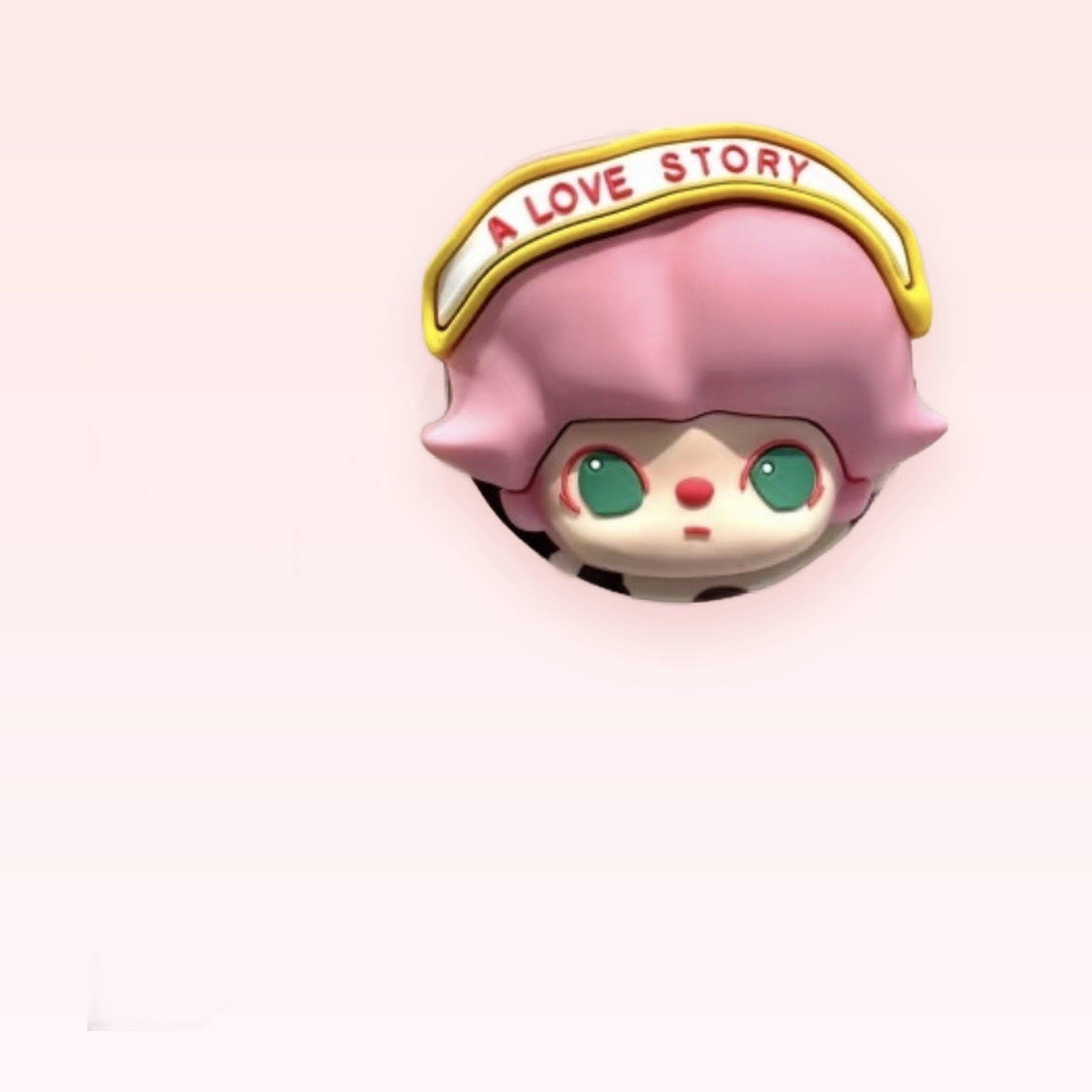 Kawaii Pink Hair Girl Phone Grip | Cute "A Love Story" Pop Socket Stand
