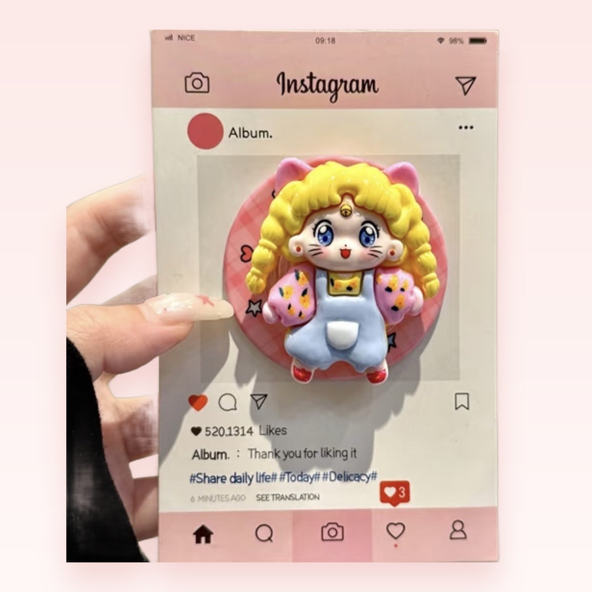 Kawaii Sailor Moon Cat Girl Phone Grip | Cute Anime Pop Socket Stand