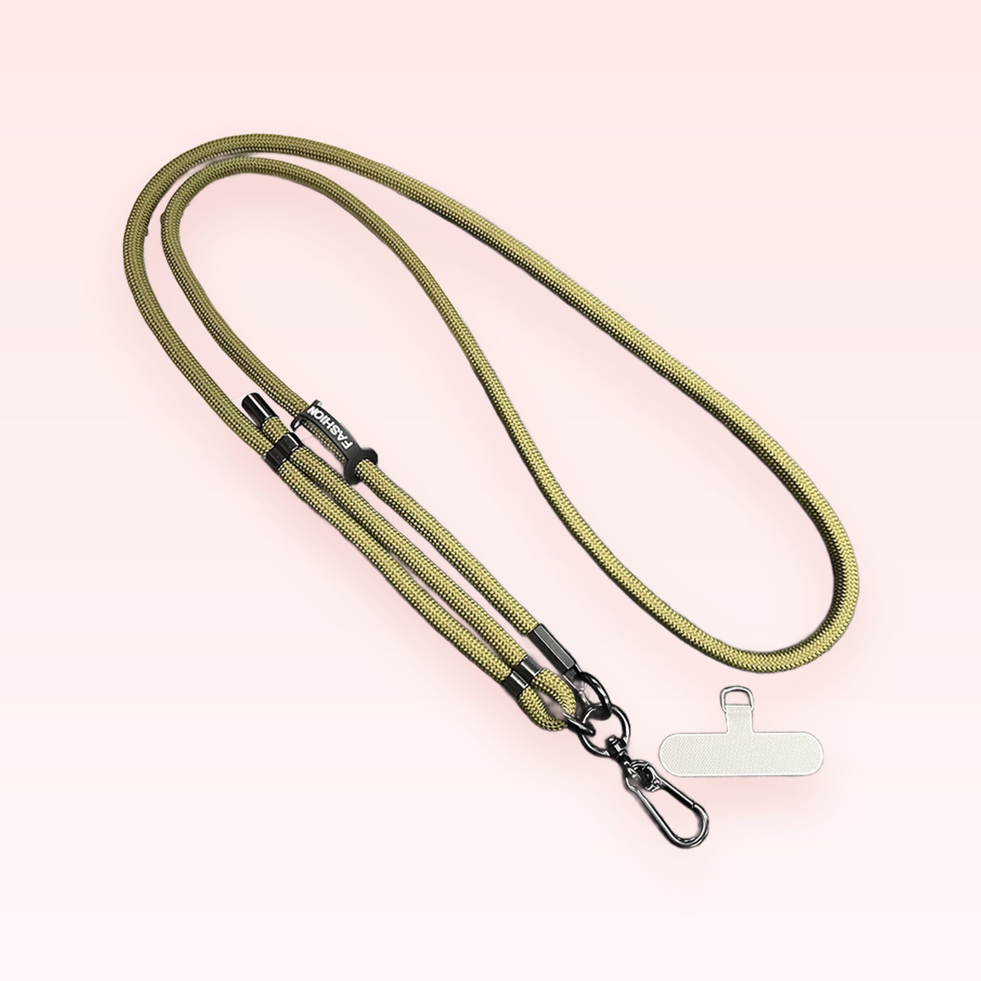 Olive Green Adjustable Crossbody Phone Lanyard | Minimalist Rope Strap with Phone Patch