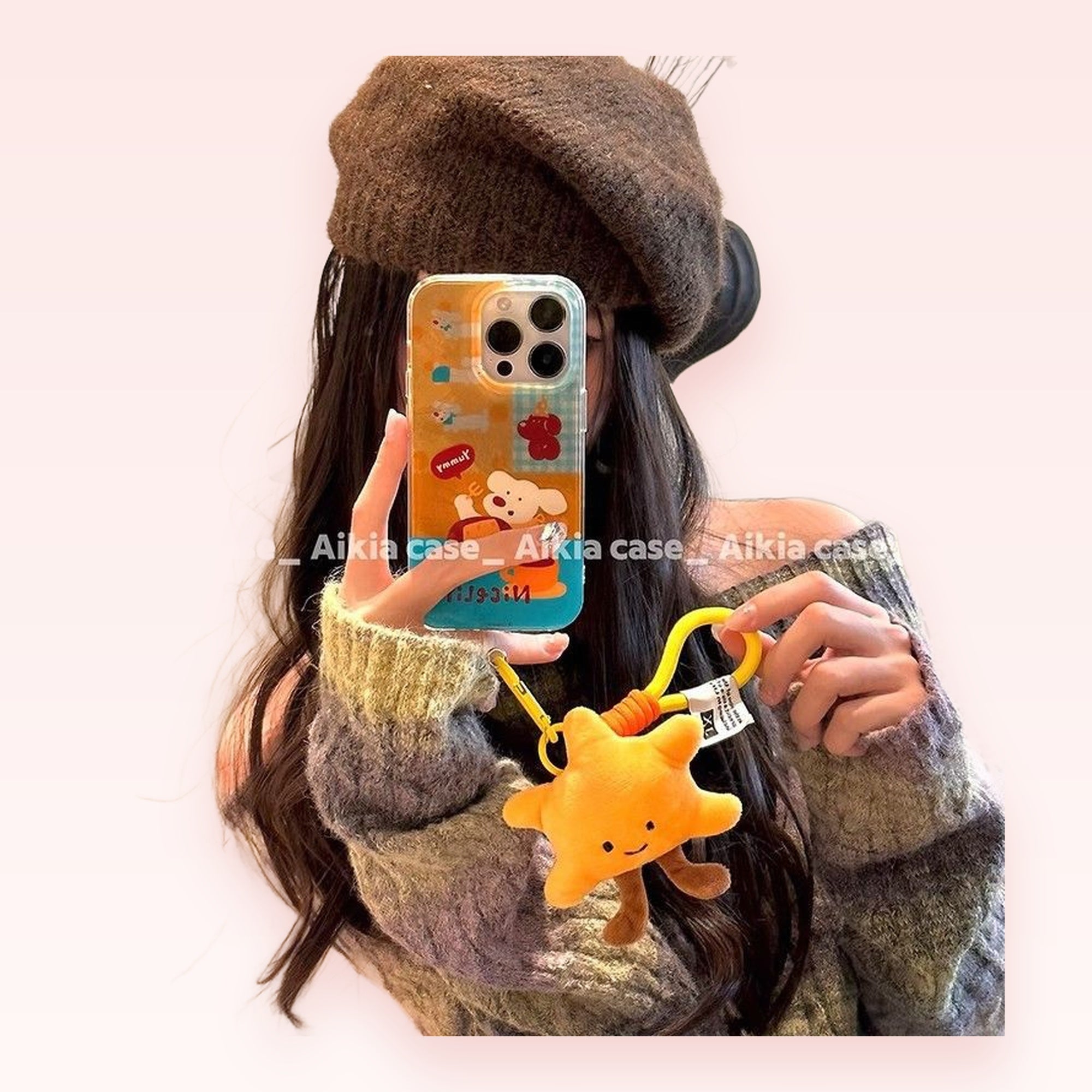 SIMPLYBUBBI — Sunny Star Plush Phone Strap | Yellow Plush Star Keychain