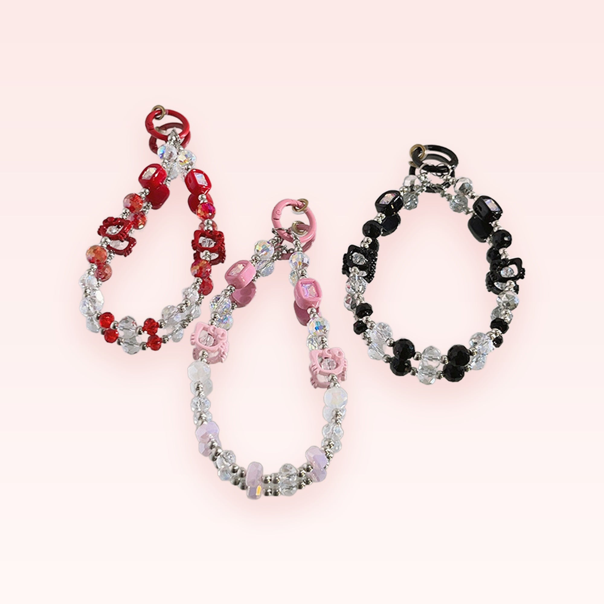 Y2K Beaded Hello Kitty Phone Charm | Aesthetic Crystal Wrist Strap