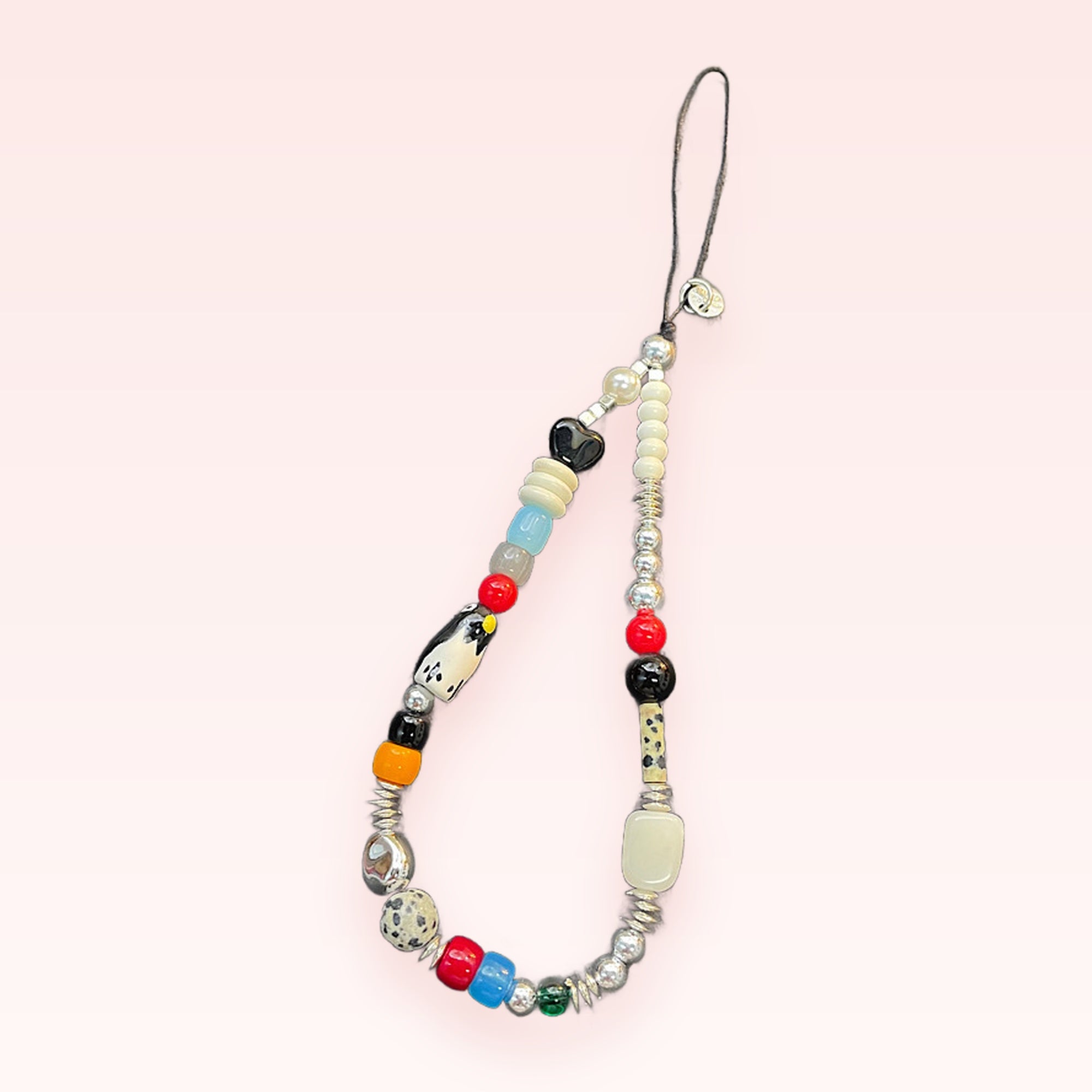 Aesthetic Beaded Penguin Phone Charm Strap | Colorful Y2K Wrist Lanyard