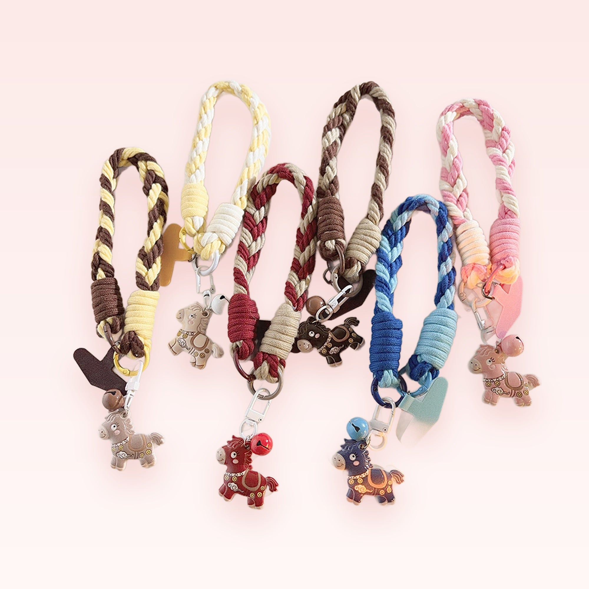 Braided Rope Horse Phone Charm Strap | Cute Animal Wrist Lanyard