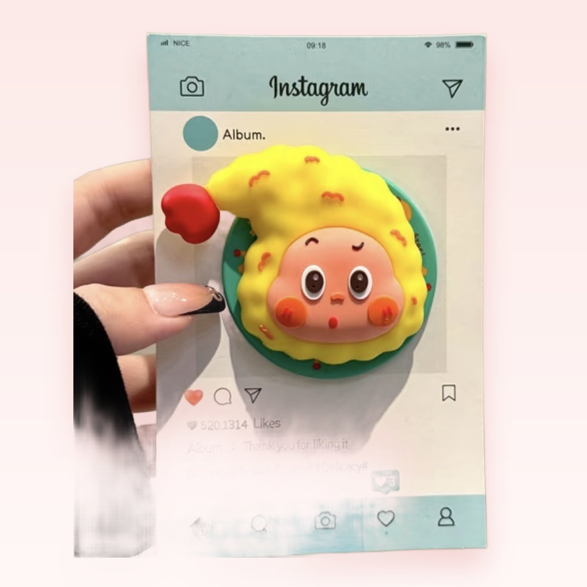 Kawaii Yellow Hair Character Phone Grip | Cute Pop Socket Stand