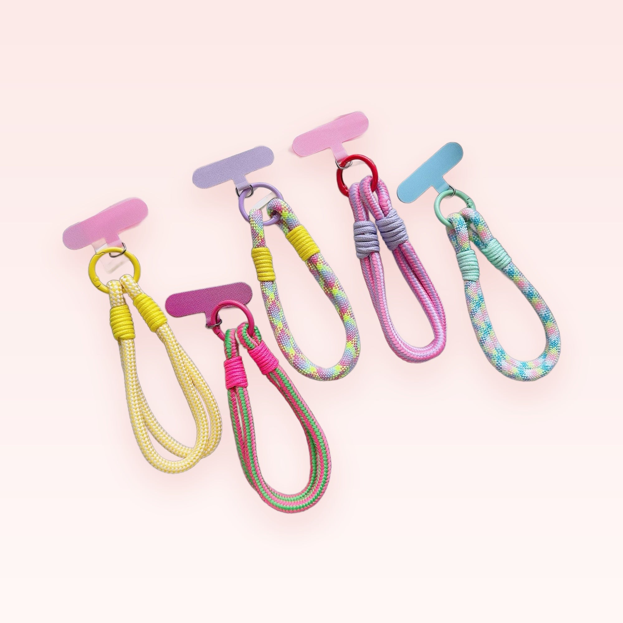 Colorful Braided Rope Phone Charm Strap | Aesthetic Wrist Lanyard with T-Tab