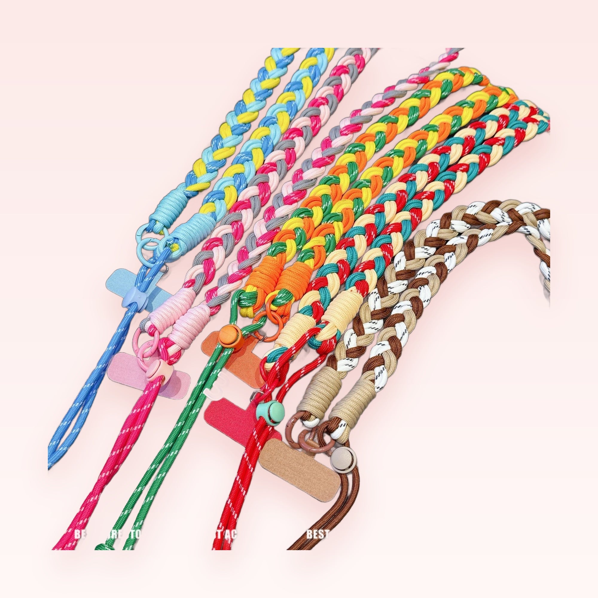 Braided Rainbow Phone Charm Lanyard | Colorful Wrist Strap for Phone