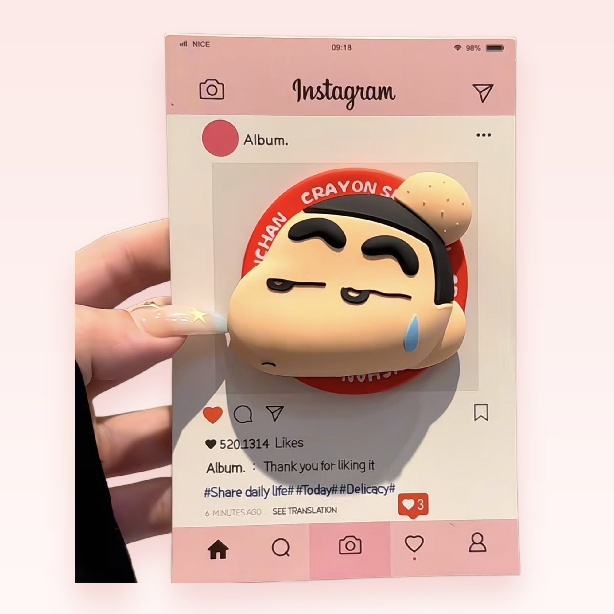 Cute Crayon Shin-chan Instagram Phone Grip | Kawaii Pop Socket Stand
