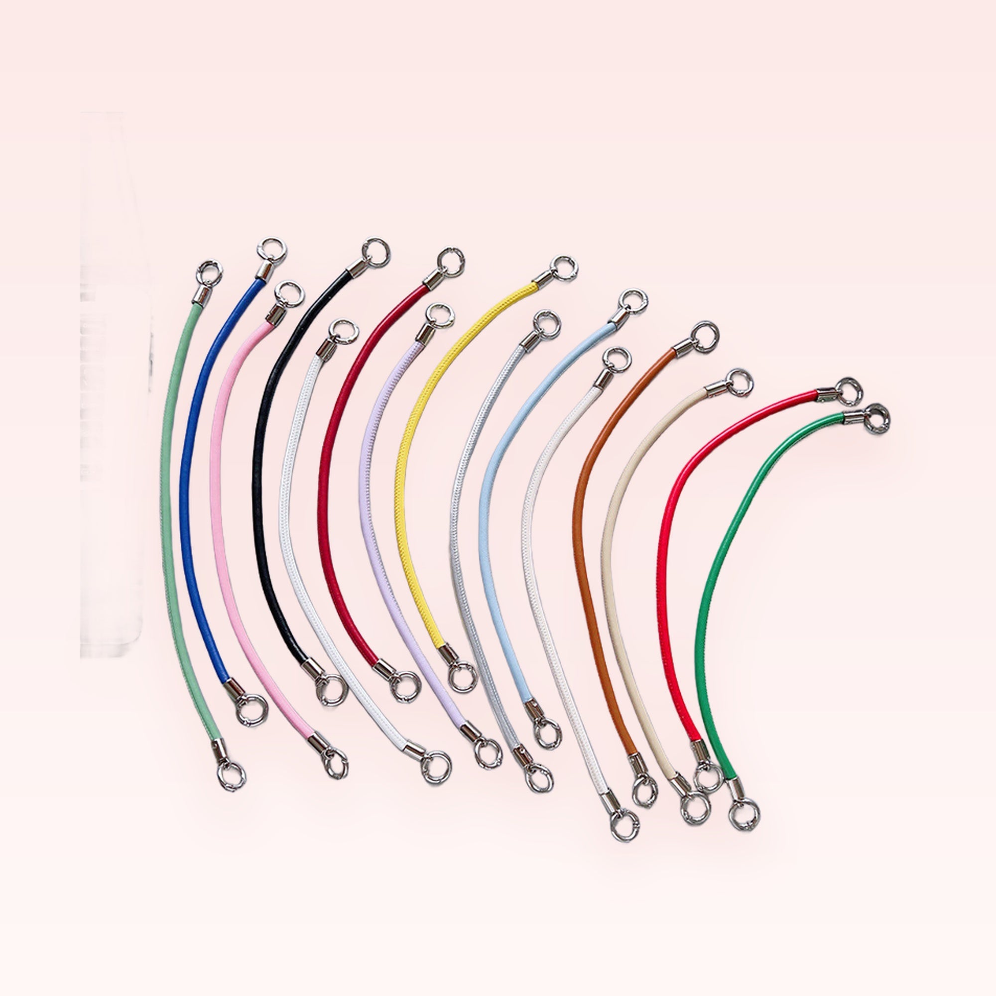Colorful Braided Rope Phone Charm Straps | Aesthetic Wrist Lanyards with Silver Rings