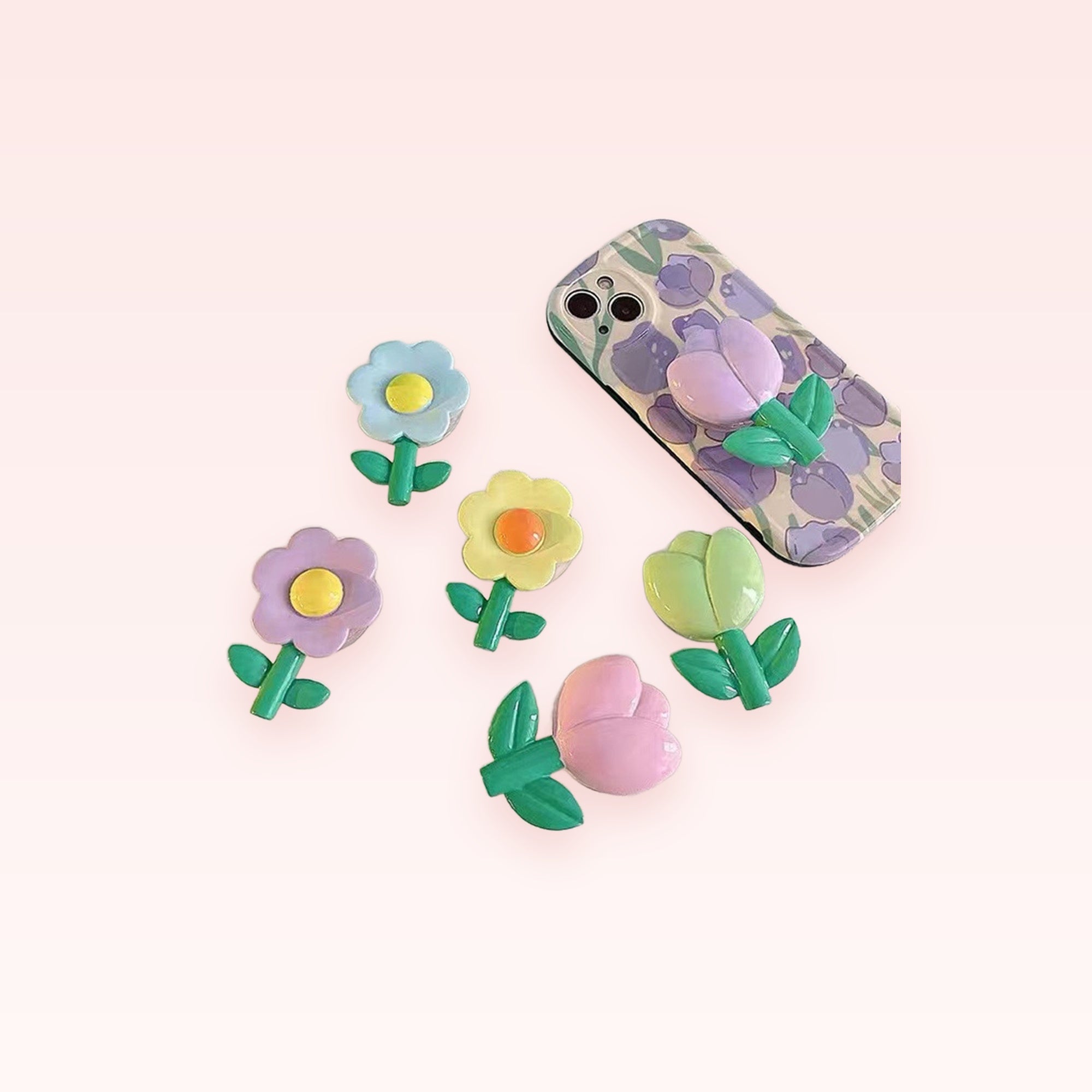 Kawaii Flower Phone Grip Stand | Cute Pastel Pop Socket Holder