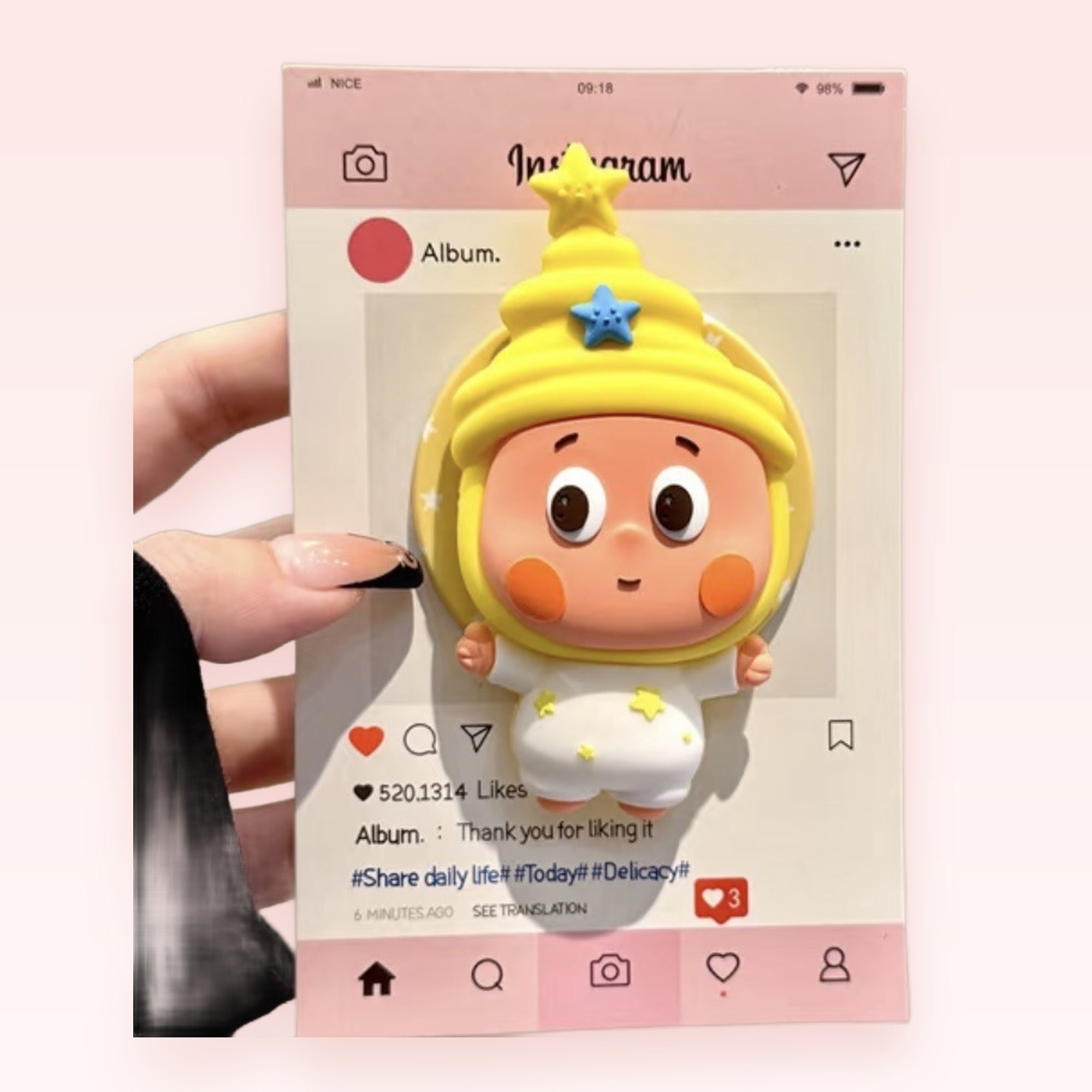 Kawaii Yellow Star Character Phone Grip | Cute Instagram Pop Socket Stand