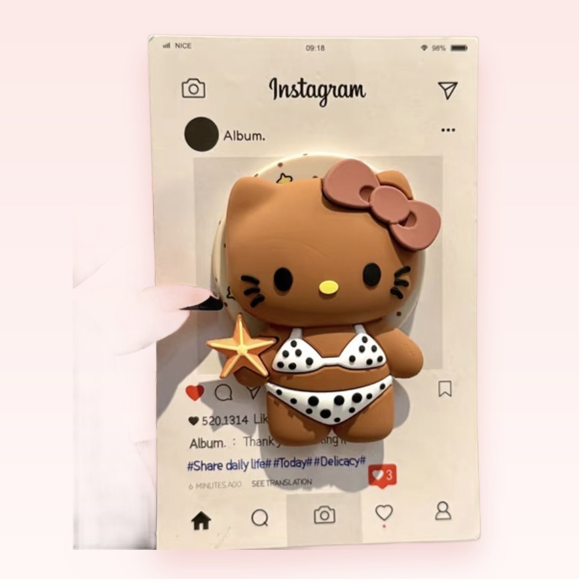 Brown Hello Kitty Bikini Phone Grip | Kawaii Pop Socket Stand