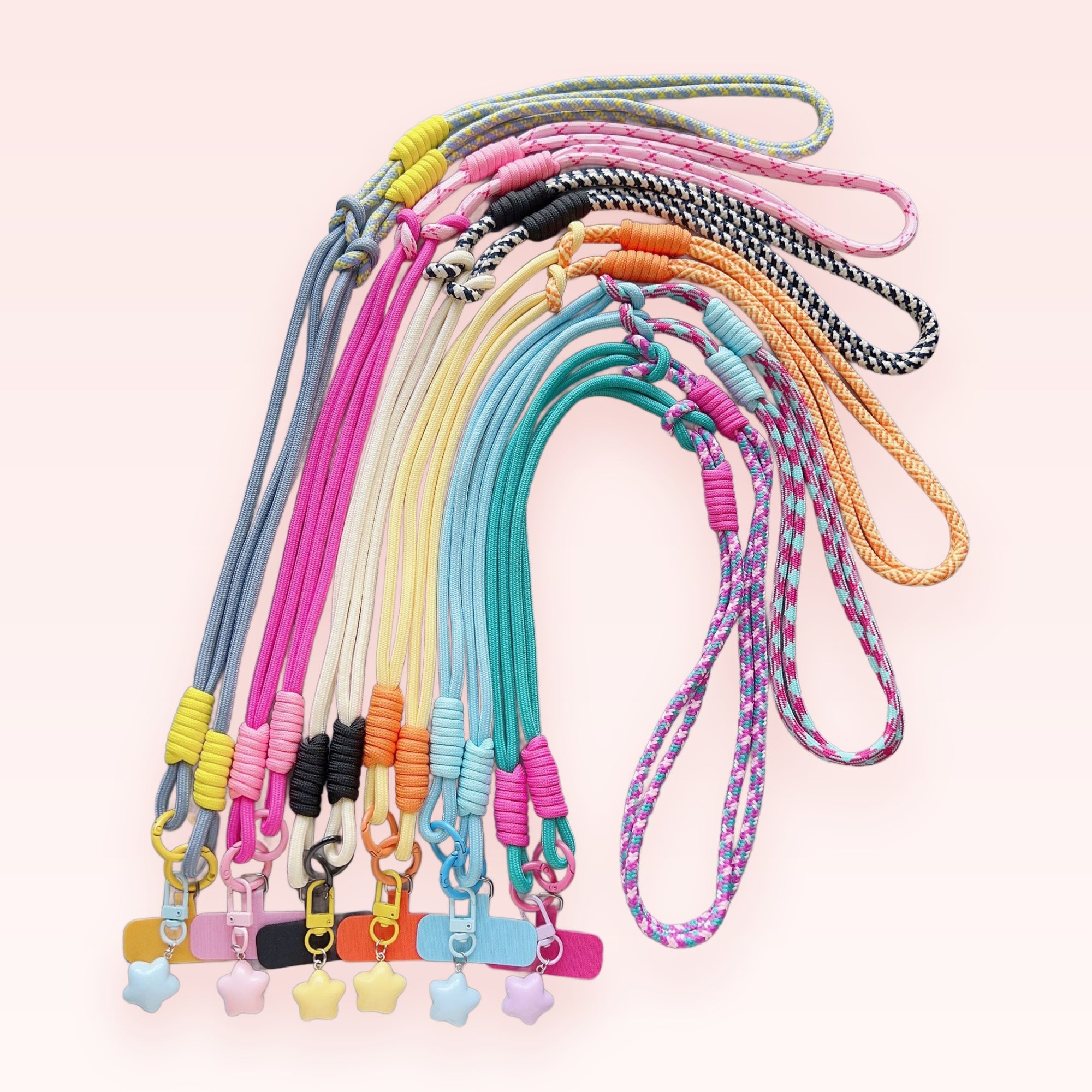 Colorful Braided Rope Phone Charm Lanyard | Aesthetic Star Pendant Phone Strap