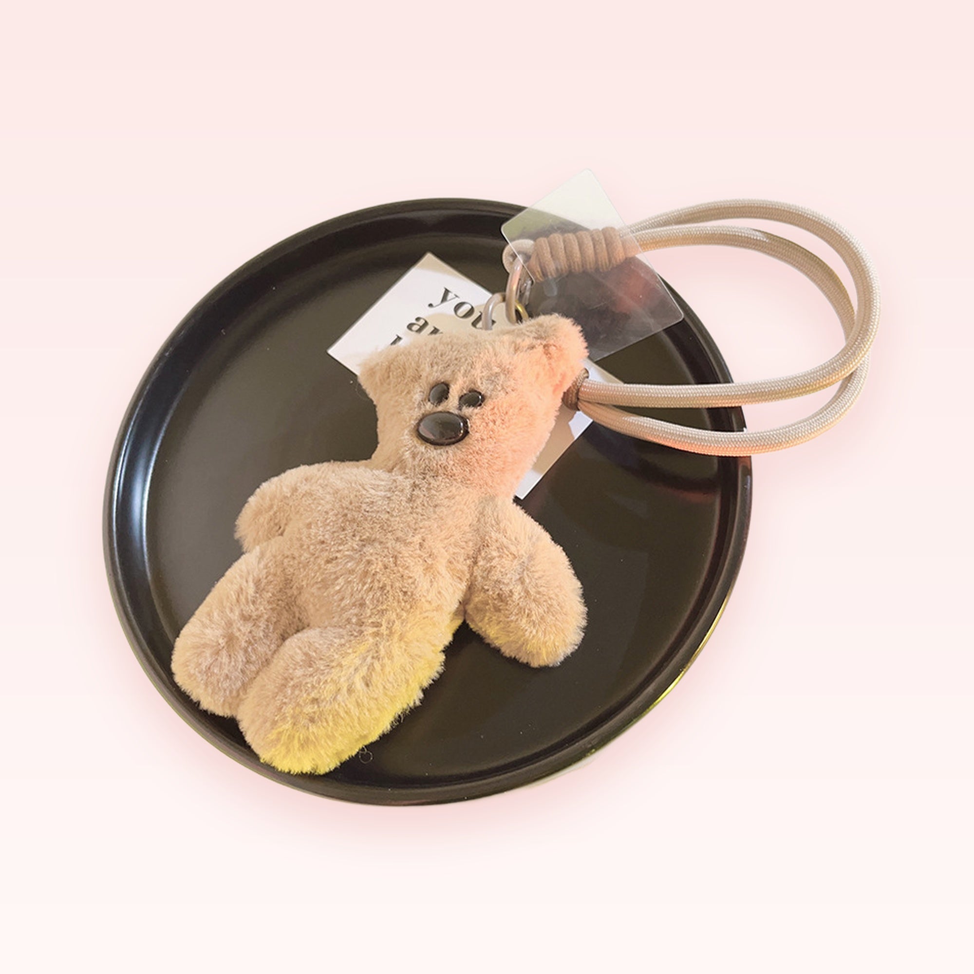 Cute Fluffy Bear Phone Charm | Aesthetic Plush Keychain Lanyard