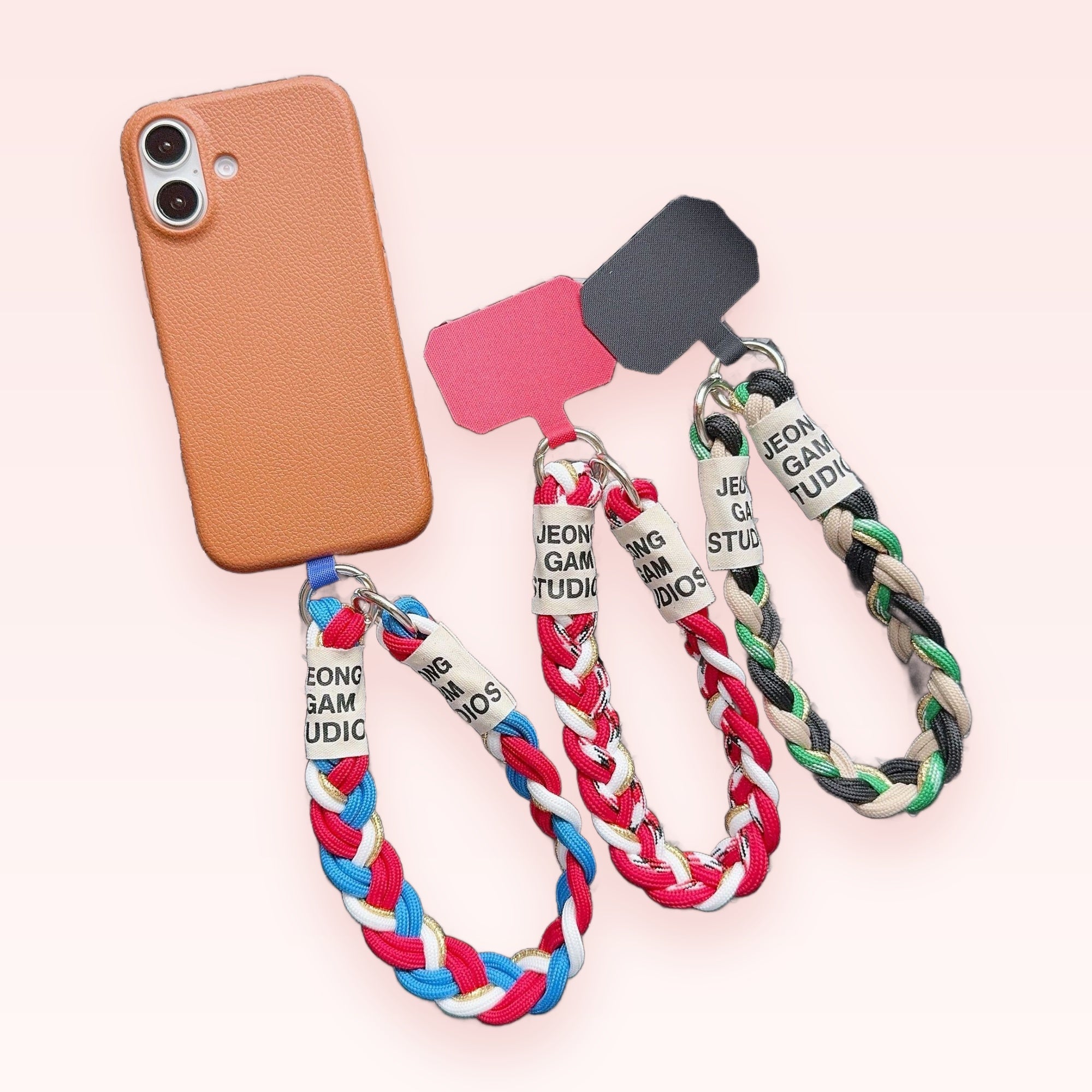 Braided Wrist Phone Charm Strap | Colorful Woven Lanyard with Phone Tether