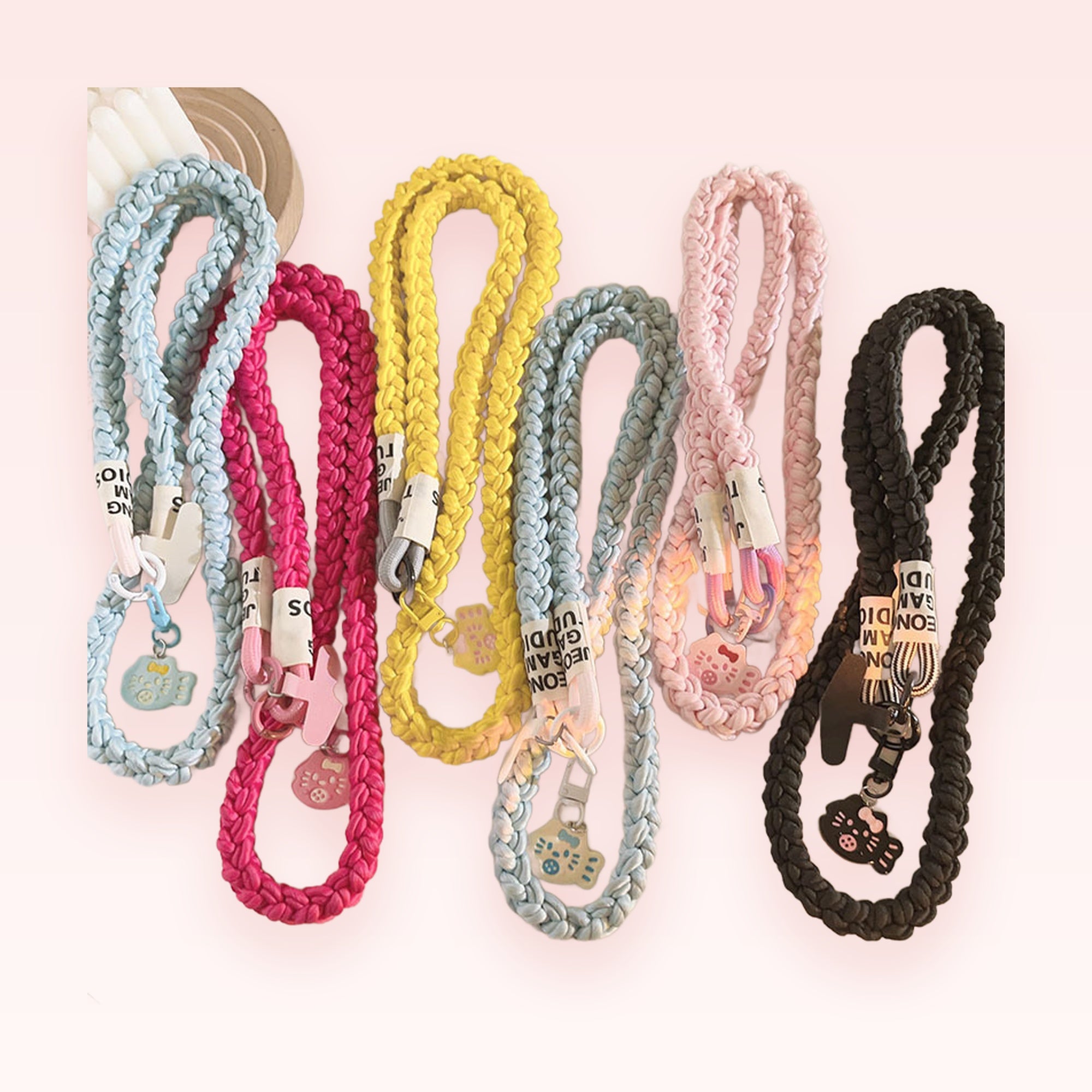 Braided Hello Kitty Phone Lanyard | Kawaii Pastel Wrist Strap Charm