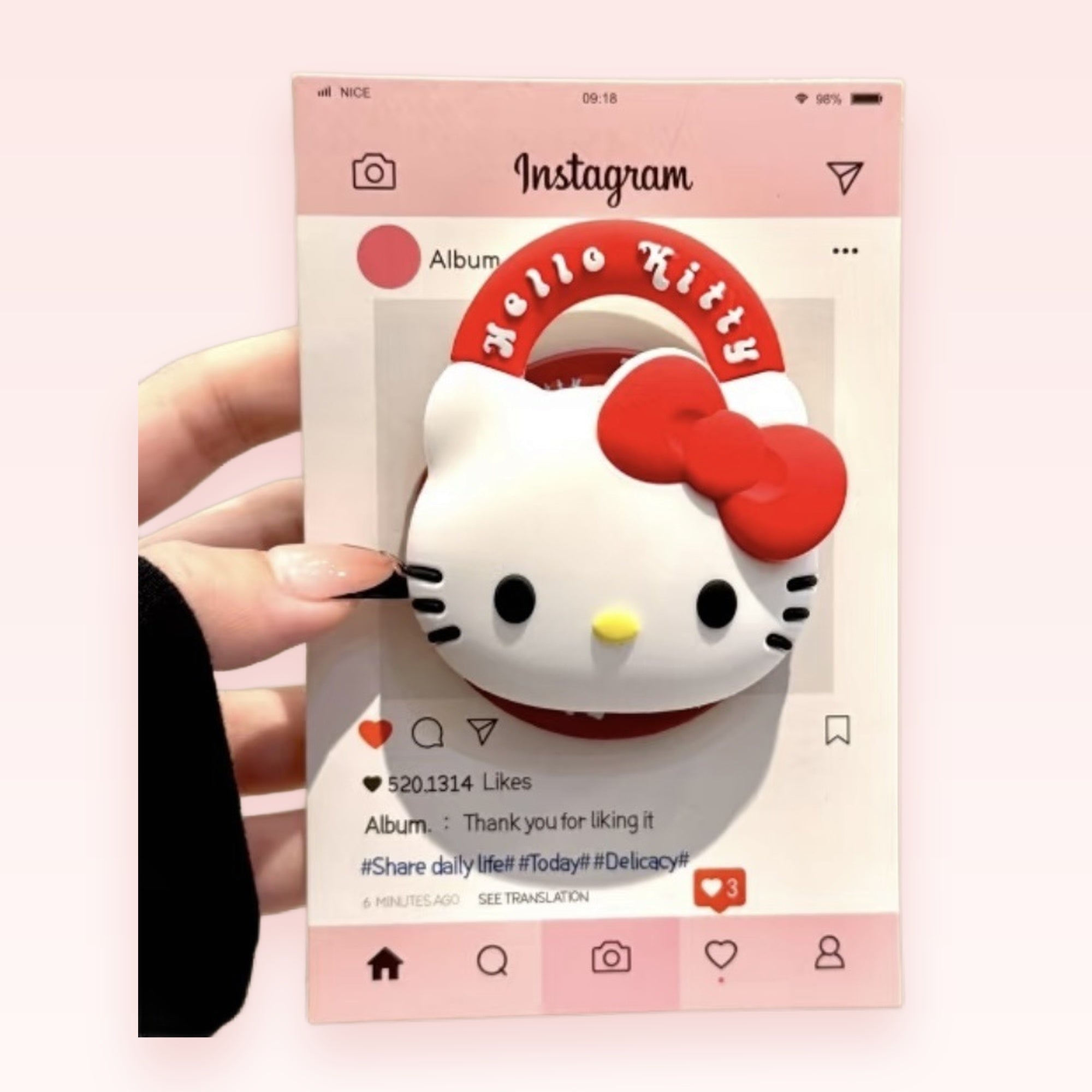Kawaii Hello Kitty Phone Grip | Cute Red Bow Pop Socket Stand