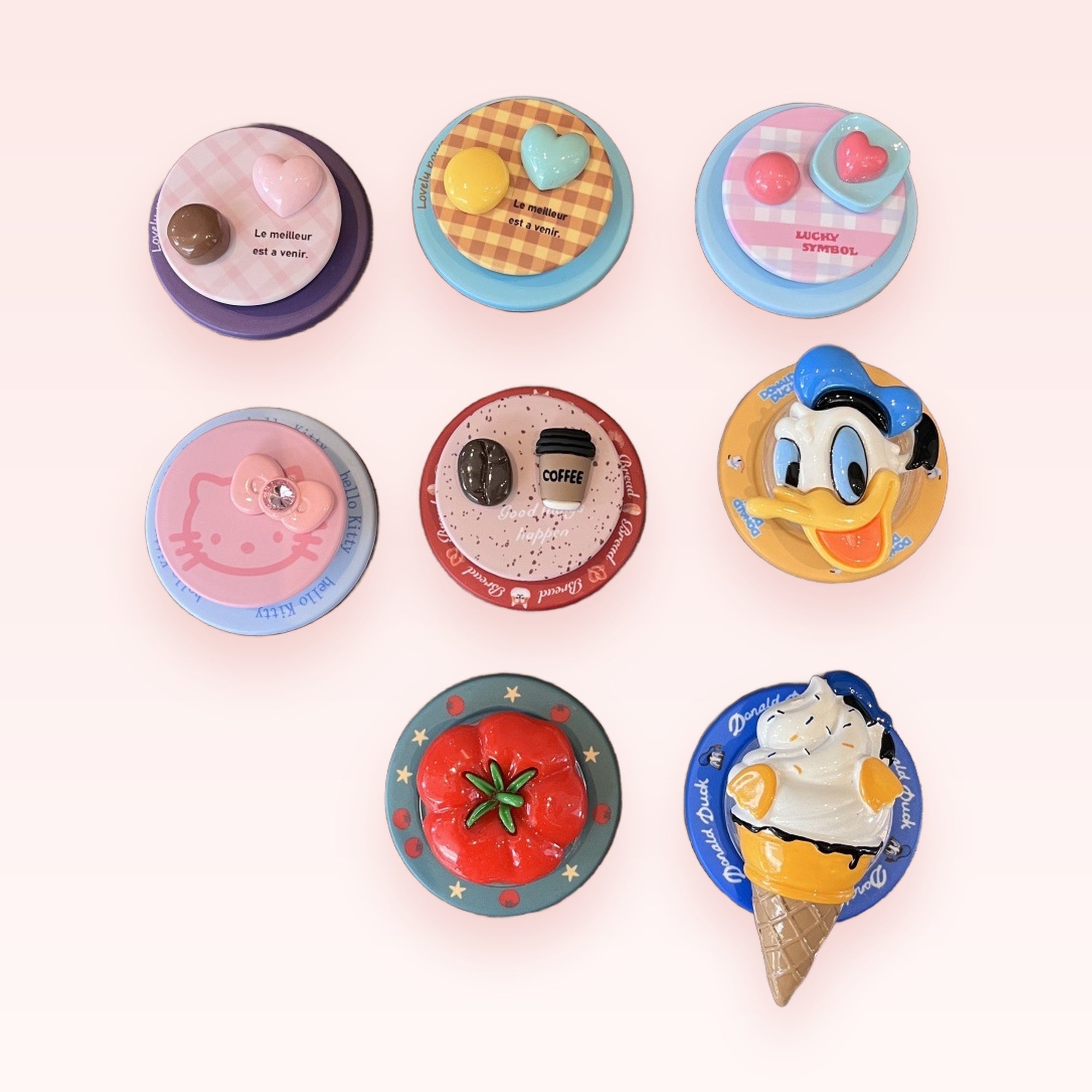 Kawaii Assorted Character & Food Phone Grips | Cute Pop Socket Stand for Phones