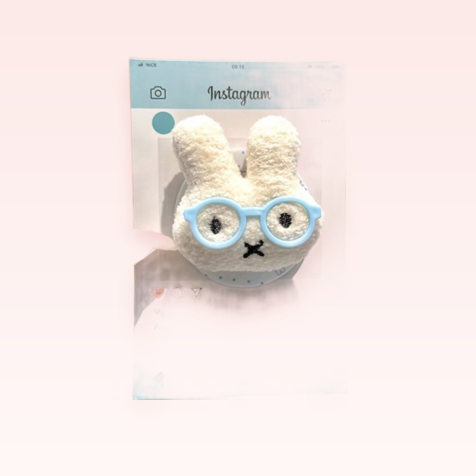 Kawaii Bunny Phone Grip | Cute Blue Glasses Pop Socket Stand